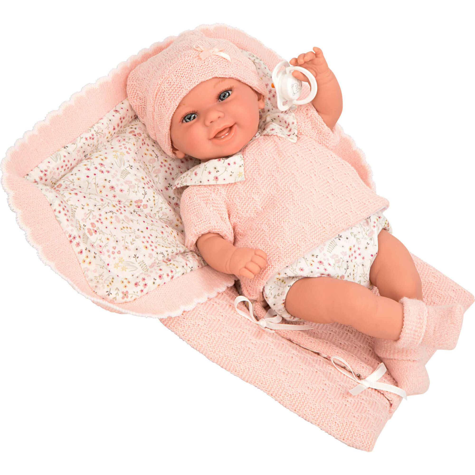 Reborn - Beb&eacute; Elegance Babyto Rosa 35cm com Manta