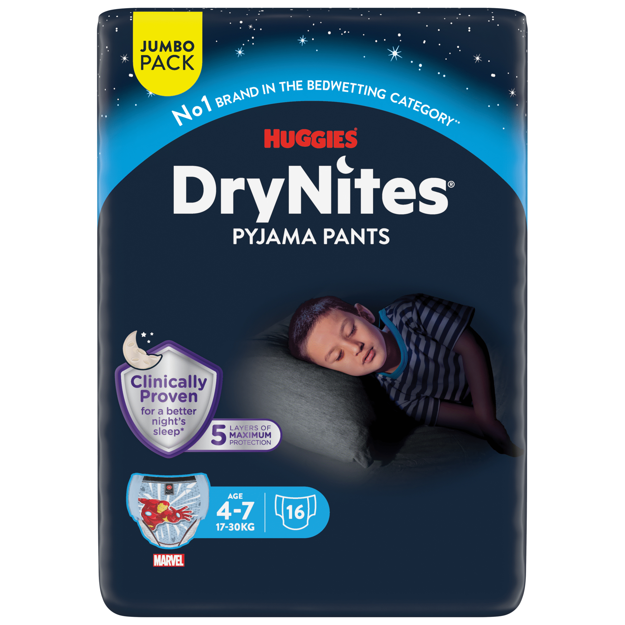 Cuecas DryNites Menino 17-30kg 4-7 Anos