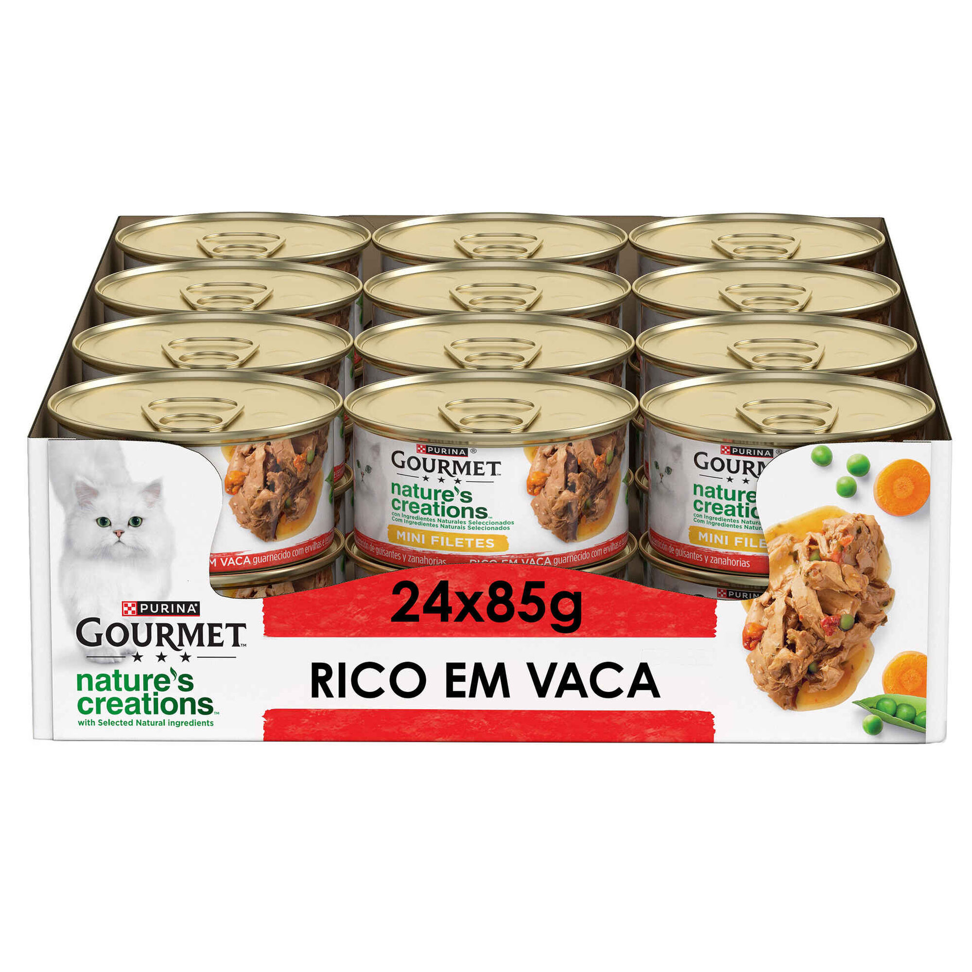 Comida H&uacute;mida para Gato Adulto Vaca Lata Purina Gourmet Nature