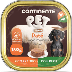 Comida H&uacute;mida para C&atilde;o S&eacute;nior Ra&ccedil;as Pequenas Frango e Peru Continente Pet Premium