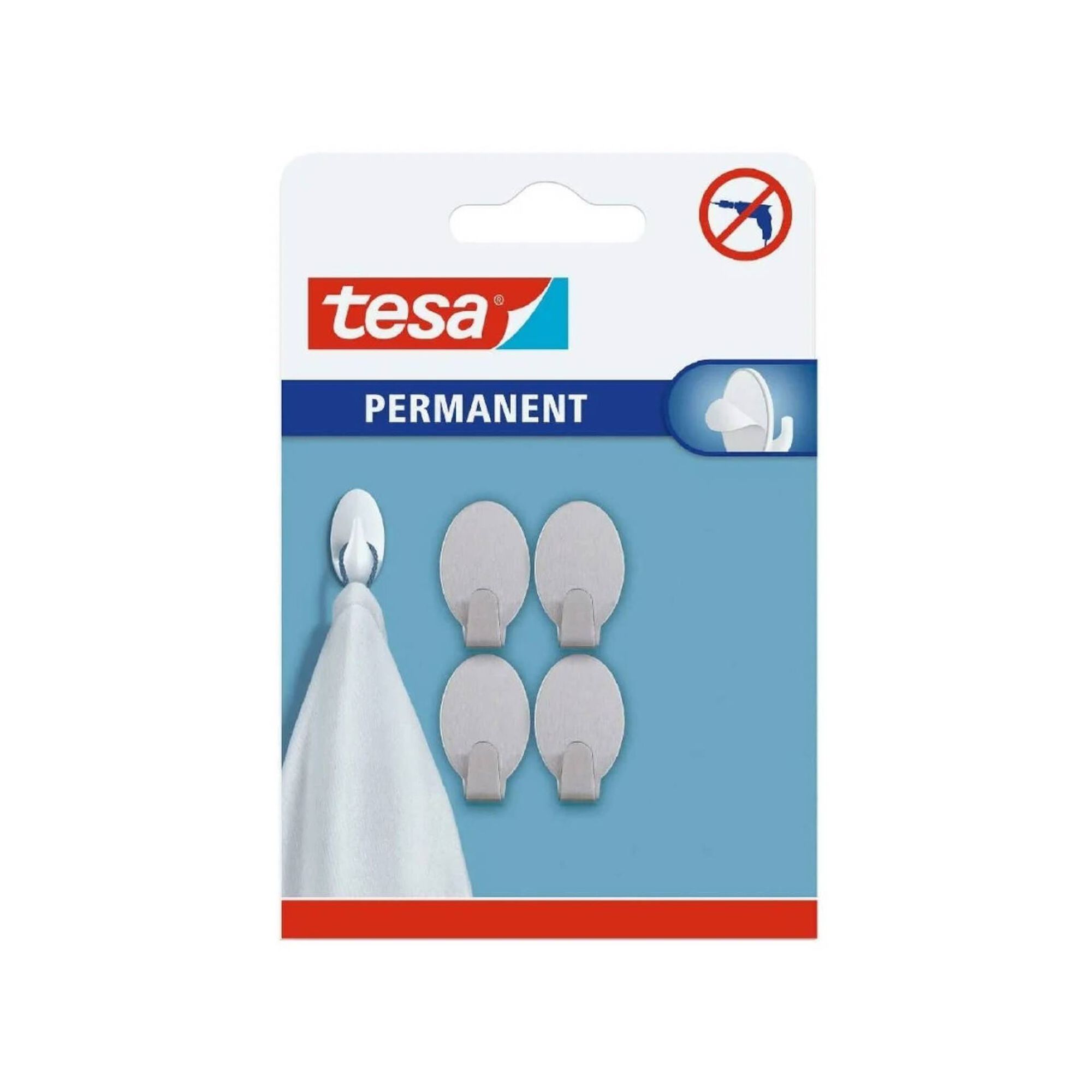 Gancho Adesivo Permanete Oval Metal