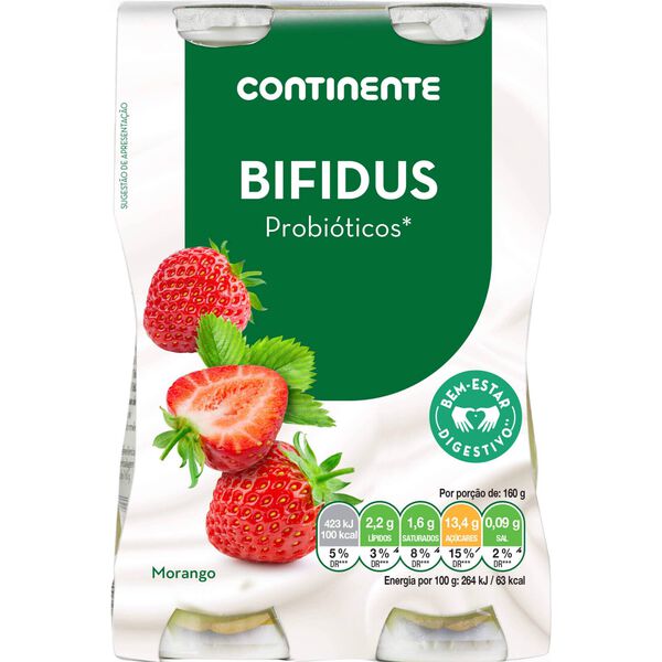 Iogurte Líquido Bifidus Morango Continente