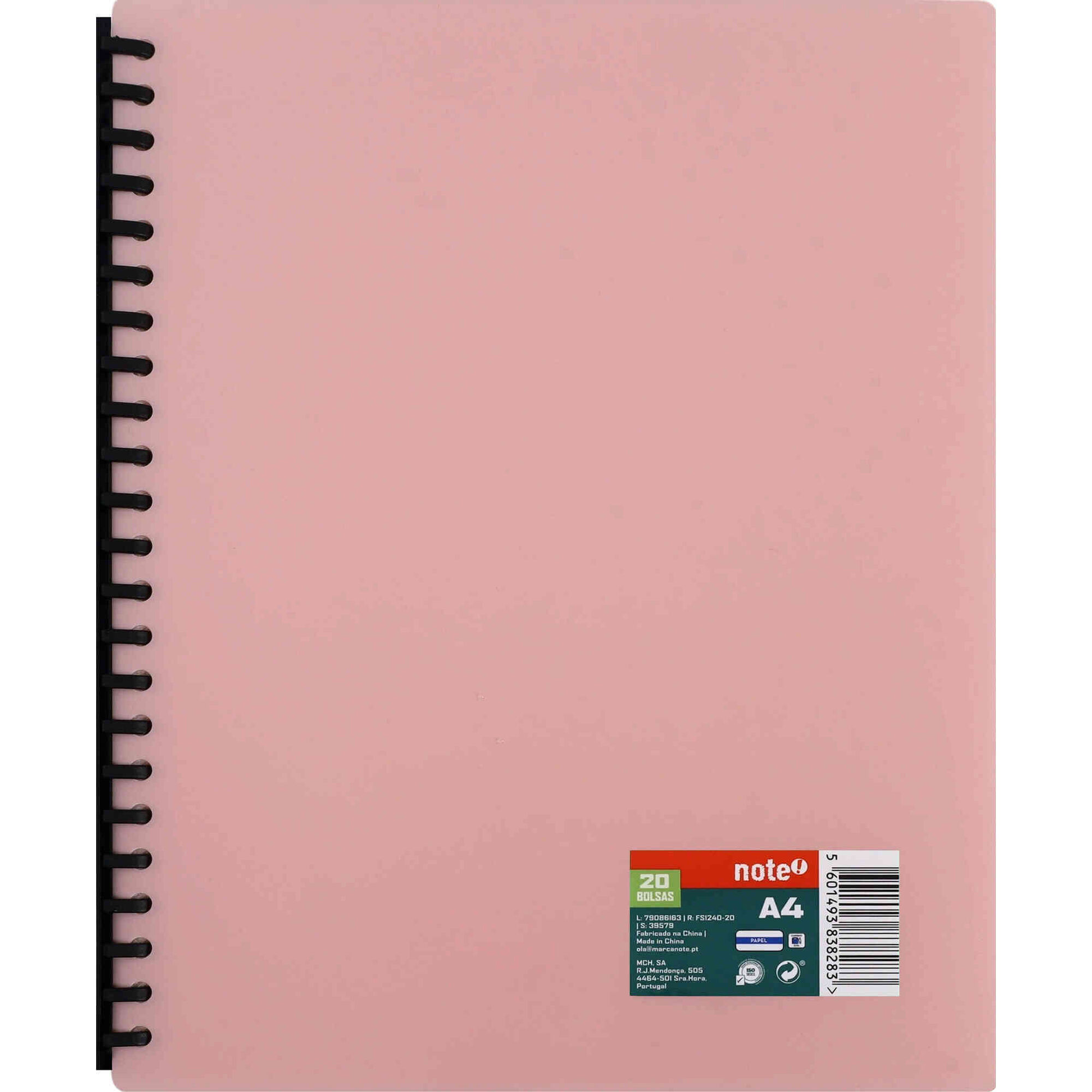 Capa Cat&aacute;logo com 20 Bolsas A4 (v&aacute;rias cores) Note!