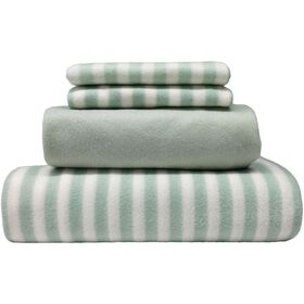 Conjunto de Len&ccedil;&oacute;is Polares 270x230cm Verde Riscas Kasa
