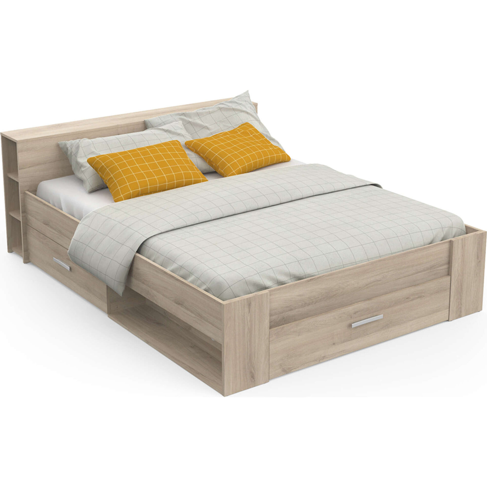 Cama Casal 169x227x74cm Carvalho Pocket Cama Casal 169x227x74cm Carvalho Pocket