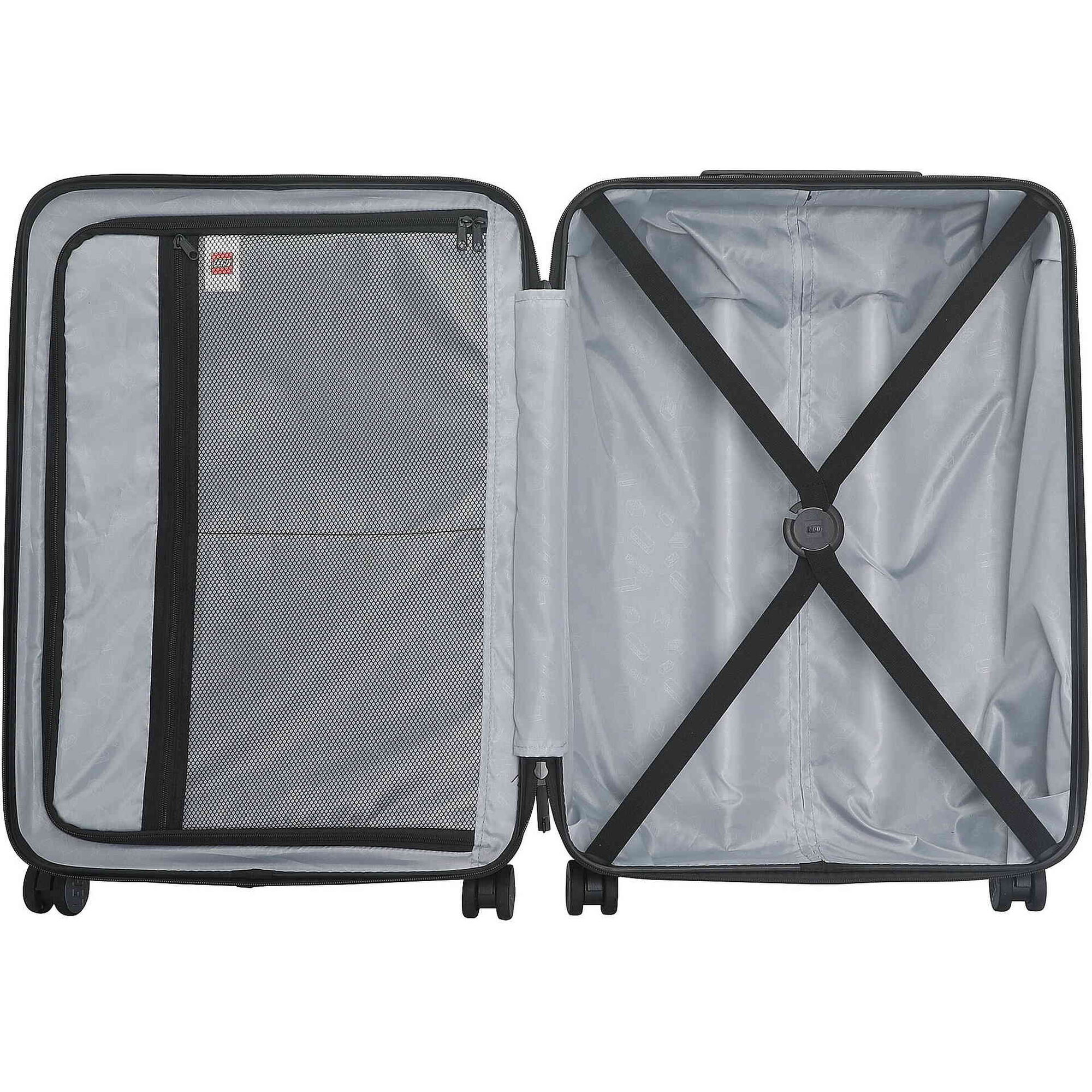 Mala de Viagem Grande 4 Rodas Preto e Cinza Brick