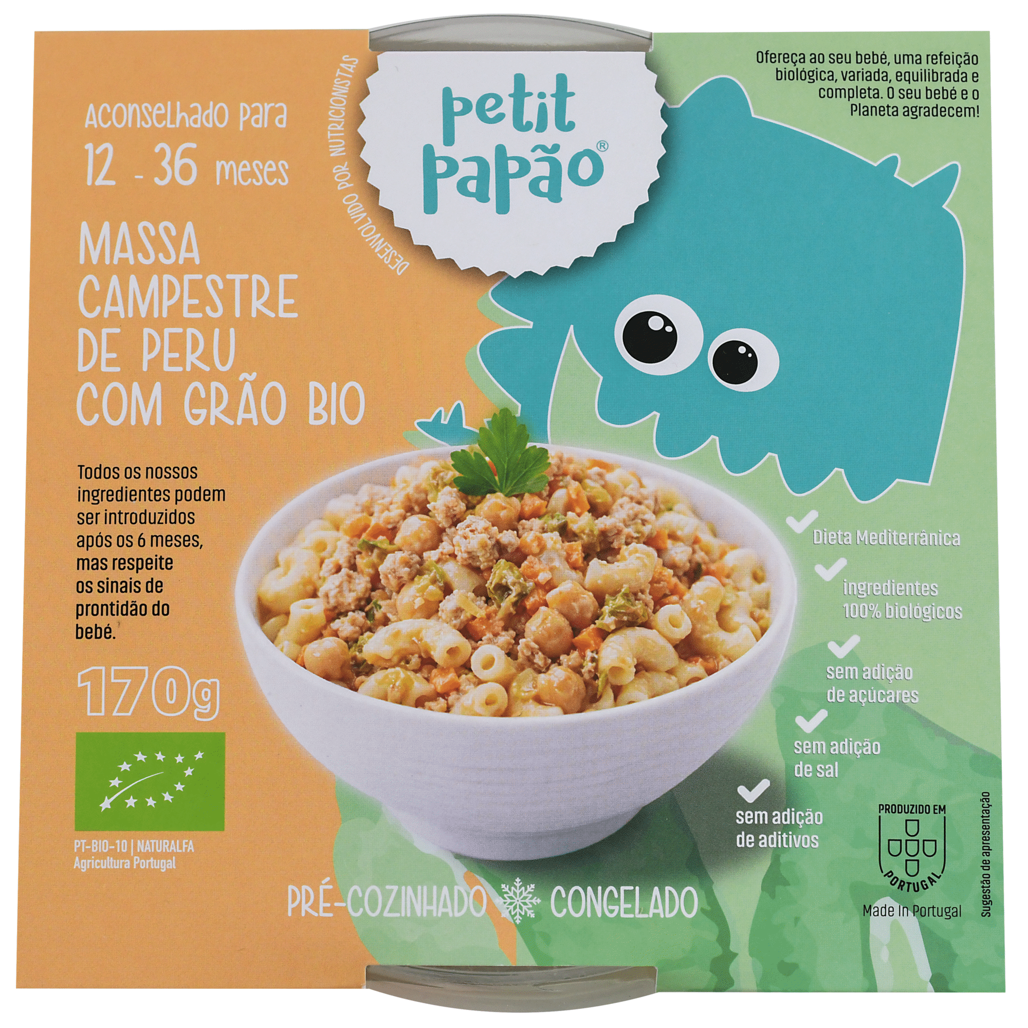 Massa com Peru e Gr&atilde;o de Bico +12M Petit Pap&atilde;o