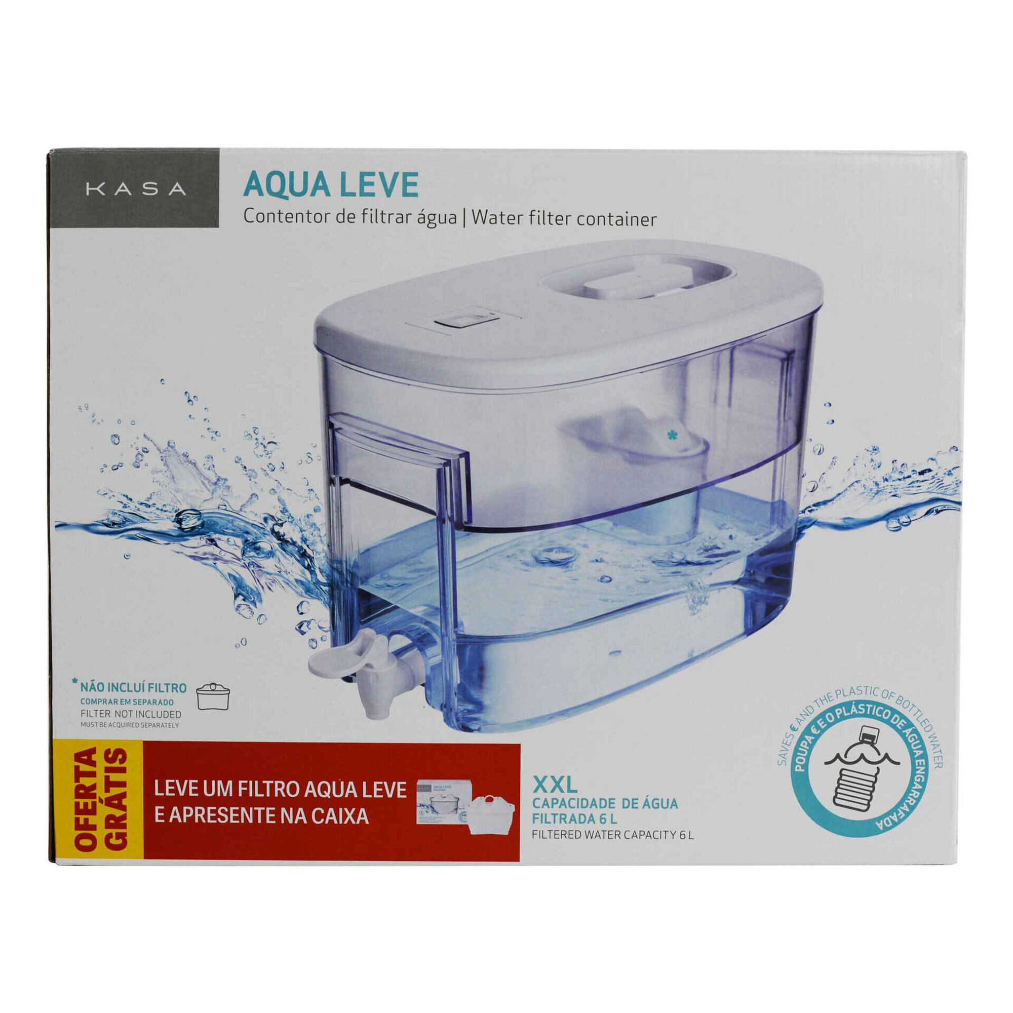 Contentor de Filtrar &Aacute;gua 6L Aqua Leve Kasa