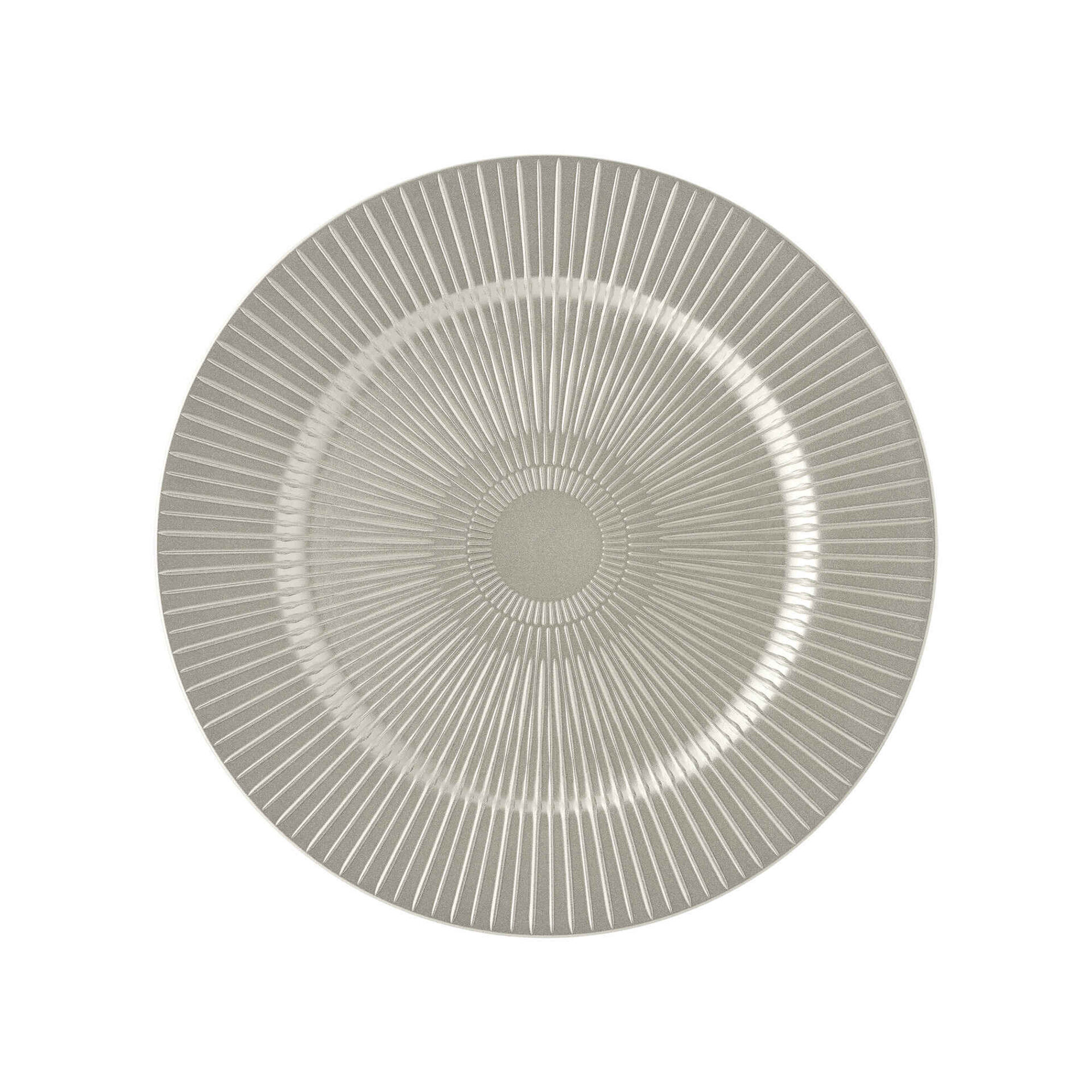 Prato Marcador 33cm Champanhe Nervuras