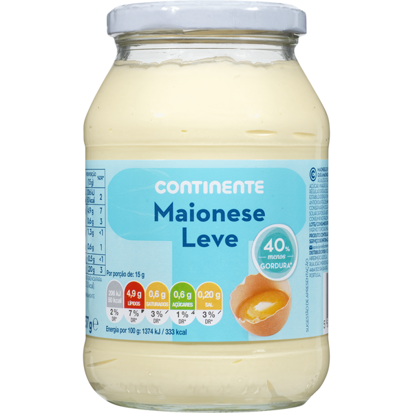 Maionese Leve em Vidro Continente