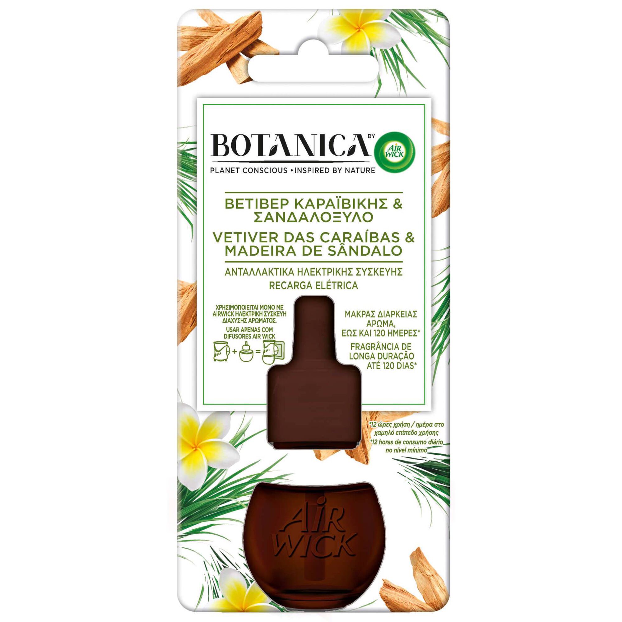 Ambientador Recarga Elétrico Botânica Vetiver Caraíbas e Madeira Sândalo Ambientador Recarga Elétrico Botânica Vetiver Caraíbas e Madeira Sândalo