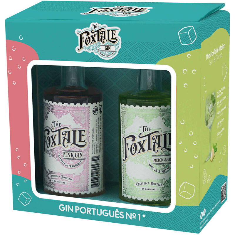 The Foxtale Gin Pink Miniatura + The Foxtale Melon Miniatura + Copo