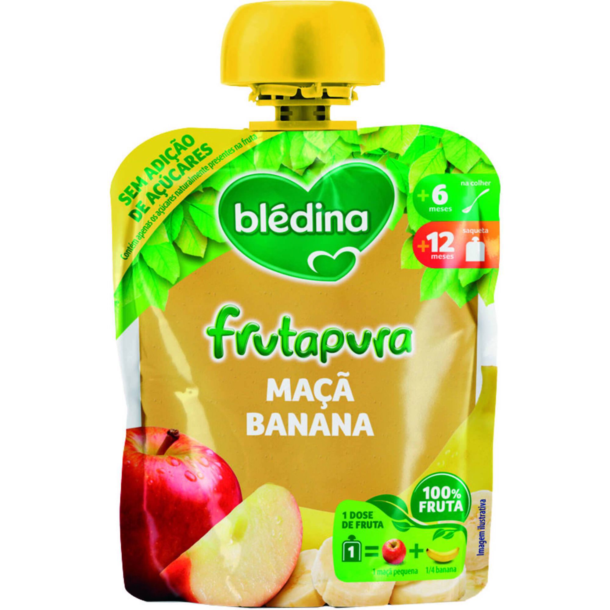 Saqueta de Frutapura Maçã e Banana +6 Meses Saqueta de Frutapura Maçã e Banana +6 Meses
