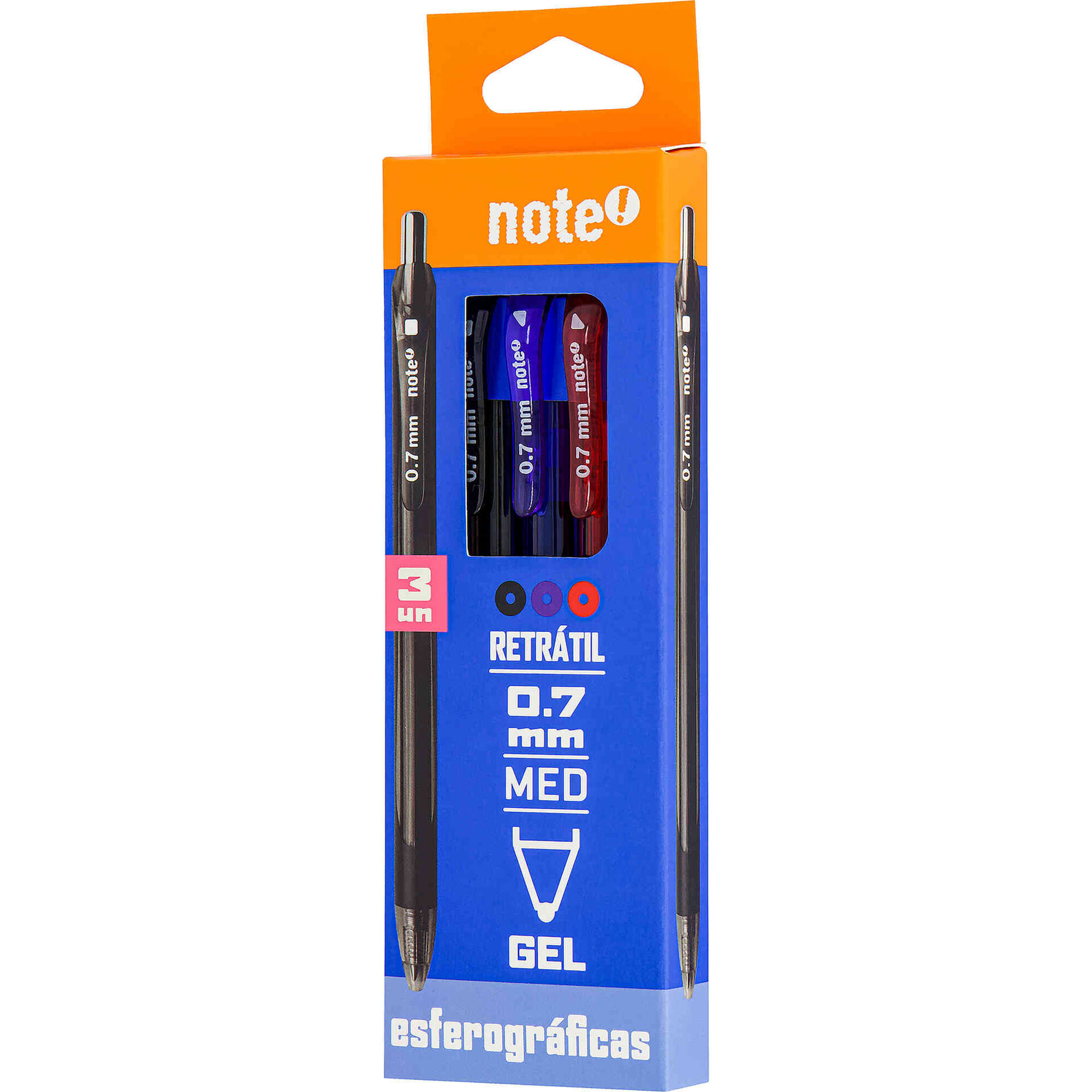 Conjunto 3 Esferogr&aacute;ficas de Gel Retr&aacute;teis Note!