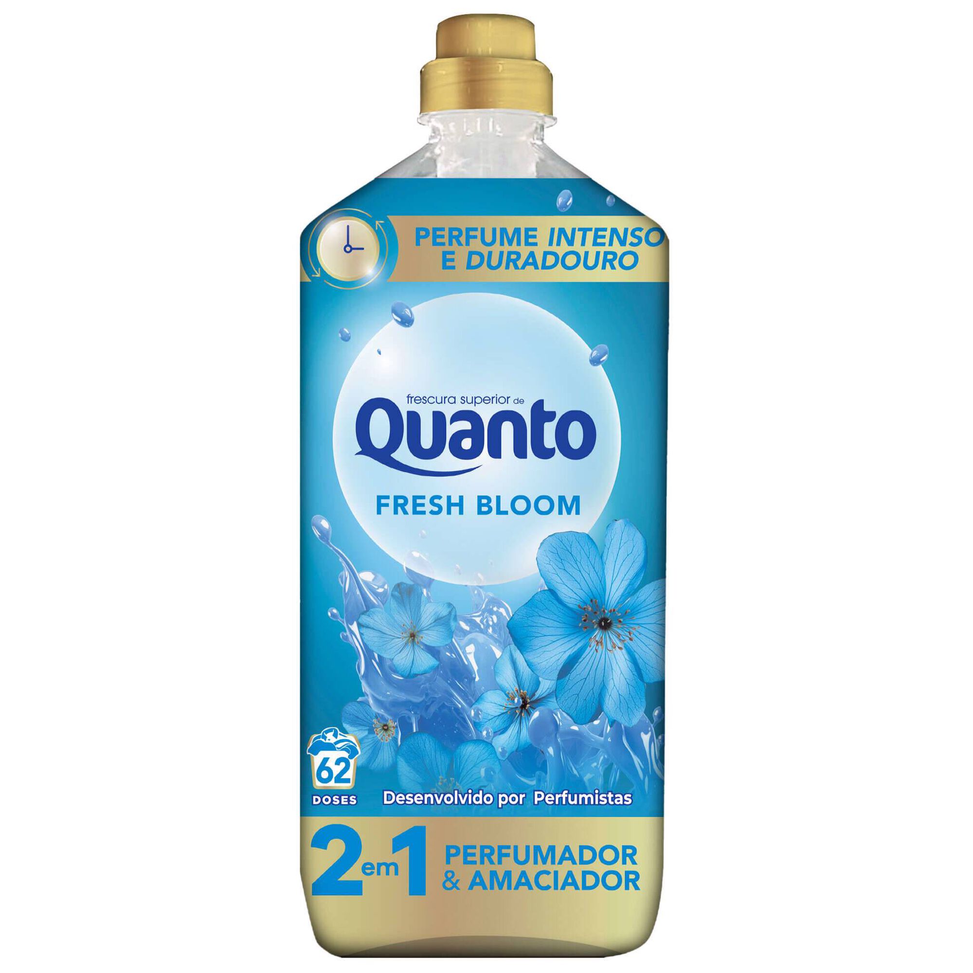 Amaciador Roupa Concentrado Fresh Bloom 2 em 1 Quanto