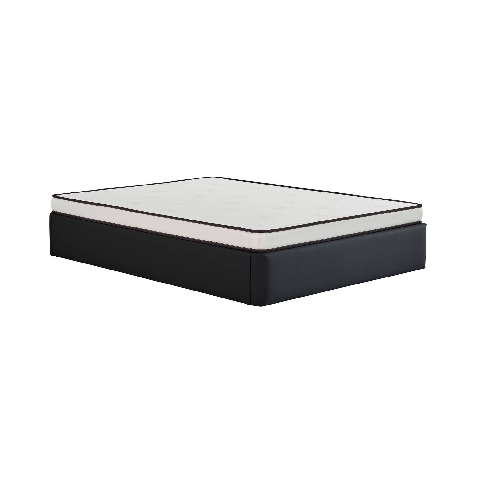 Conjunto Colchão Espuma e Sommier Preto Solteiro 90x190cm Essencial