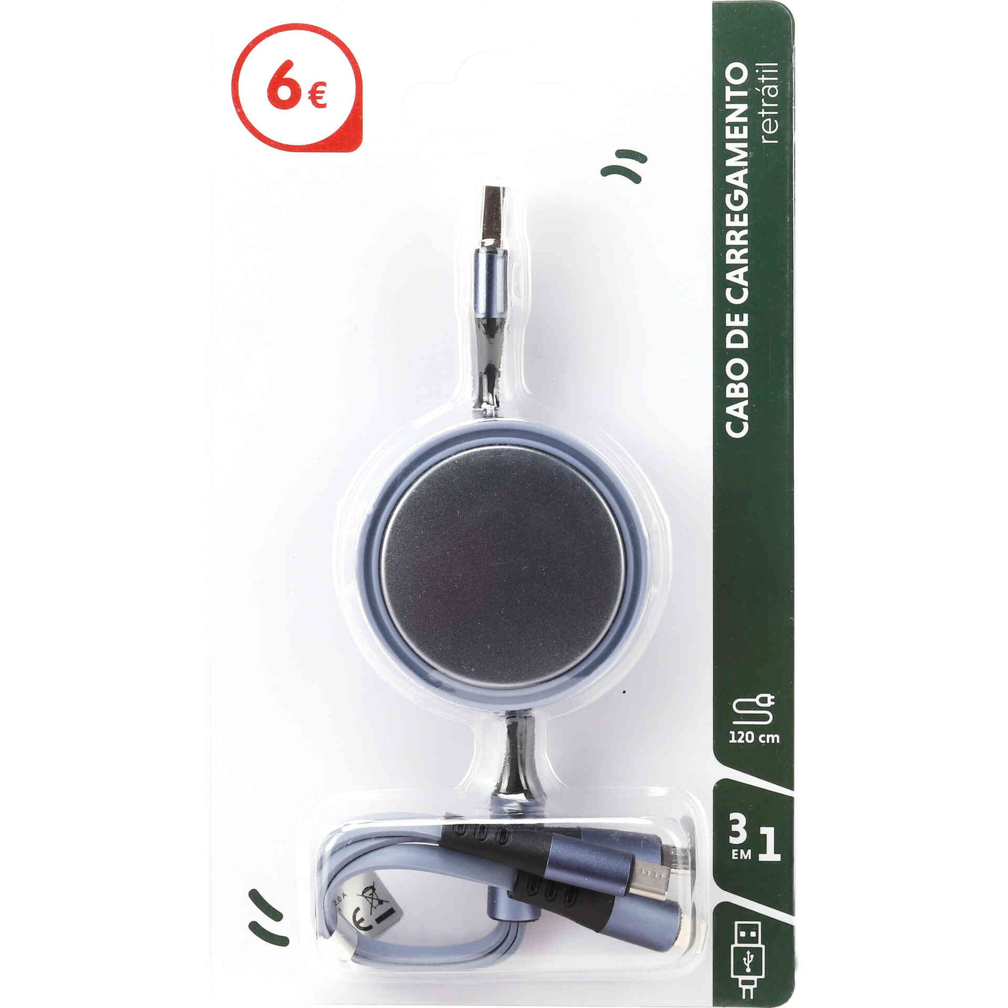Cabos de Carregamento Retrátil 3 em 1