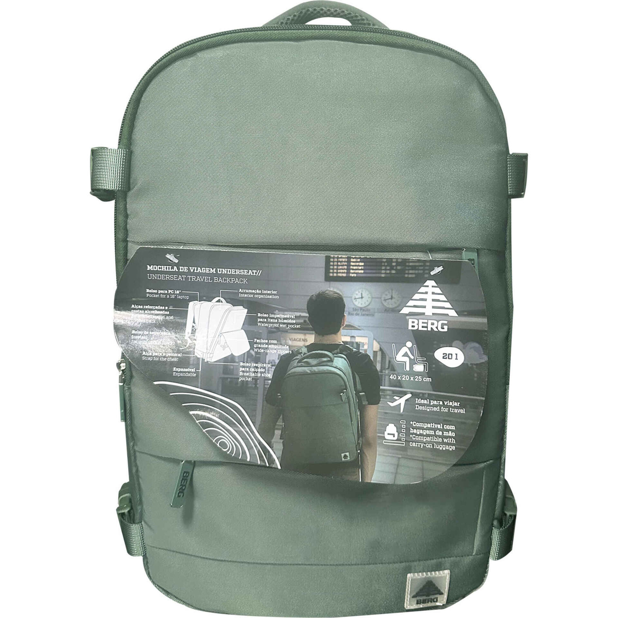 Mochila de Viagem Underseat Verde Mochila de Viagem Underseat Verde