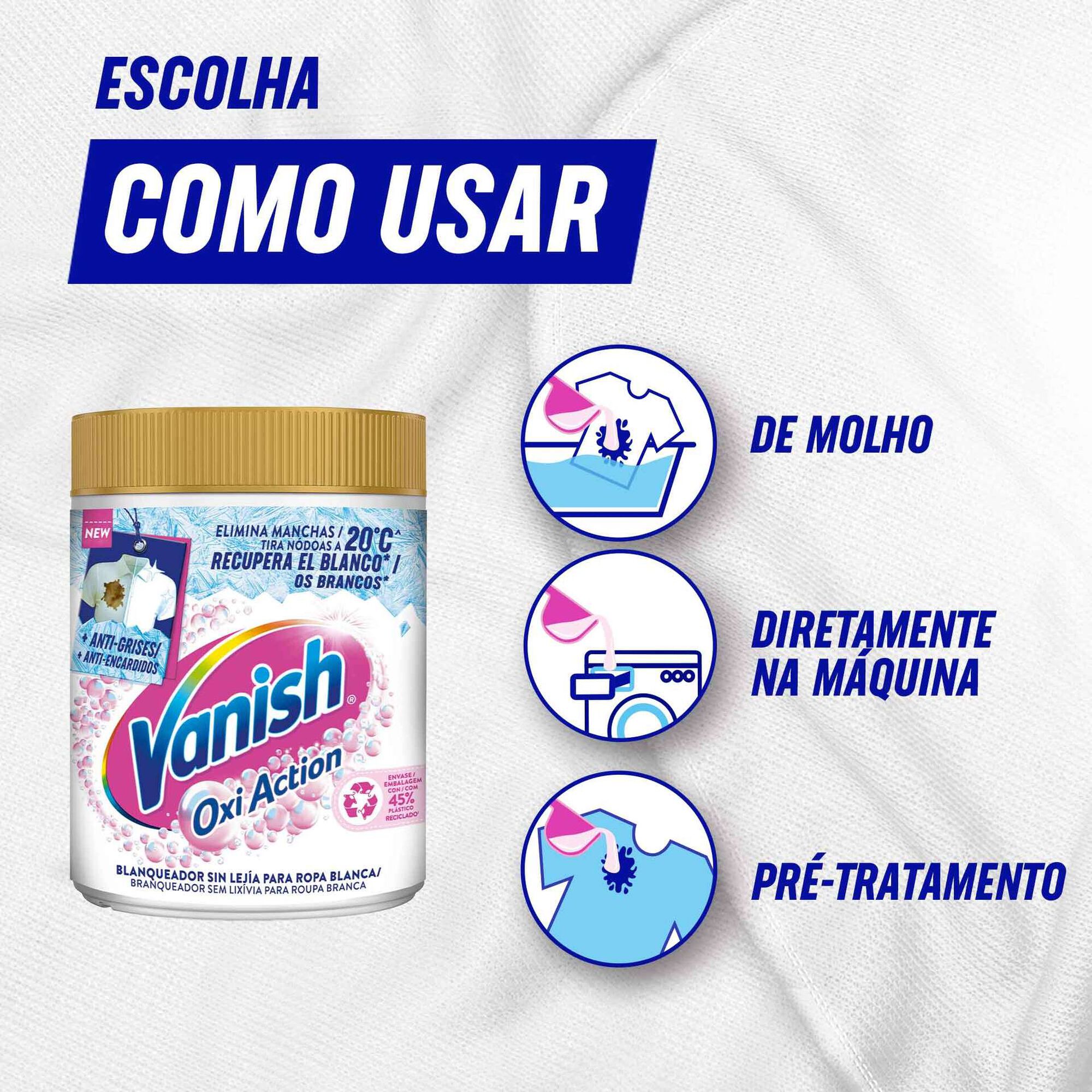 Tira N&oacute;doas P&oacute; Oxi Action Roupa Branca