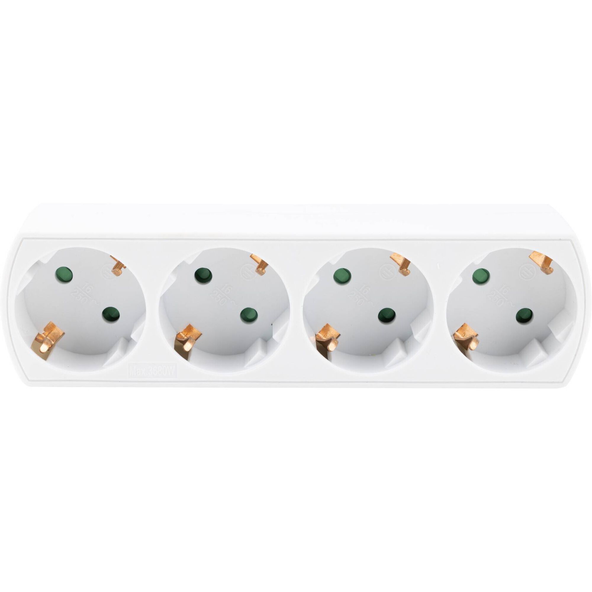 Ficha Quadrupla Frontal 16A Branca Boost