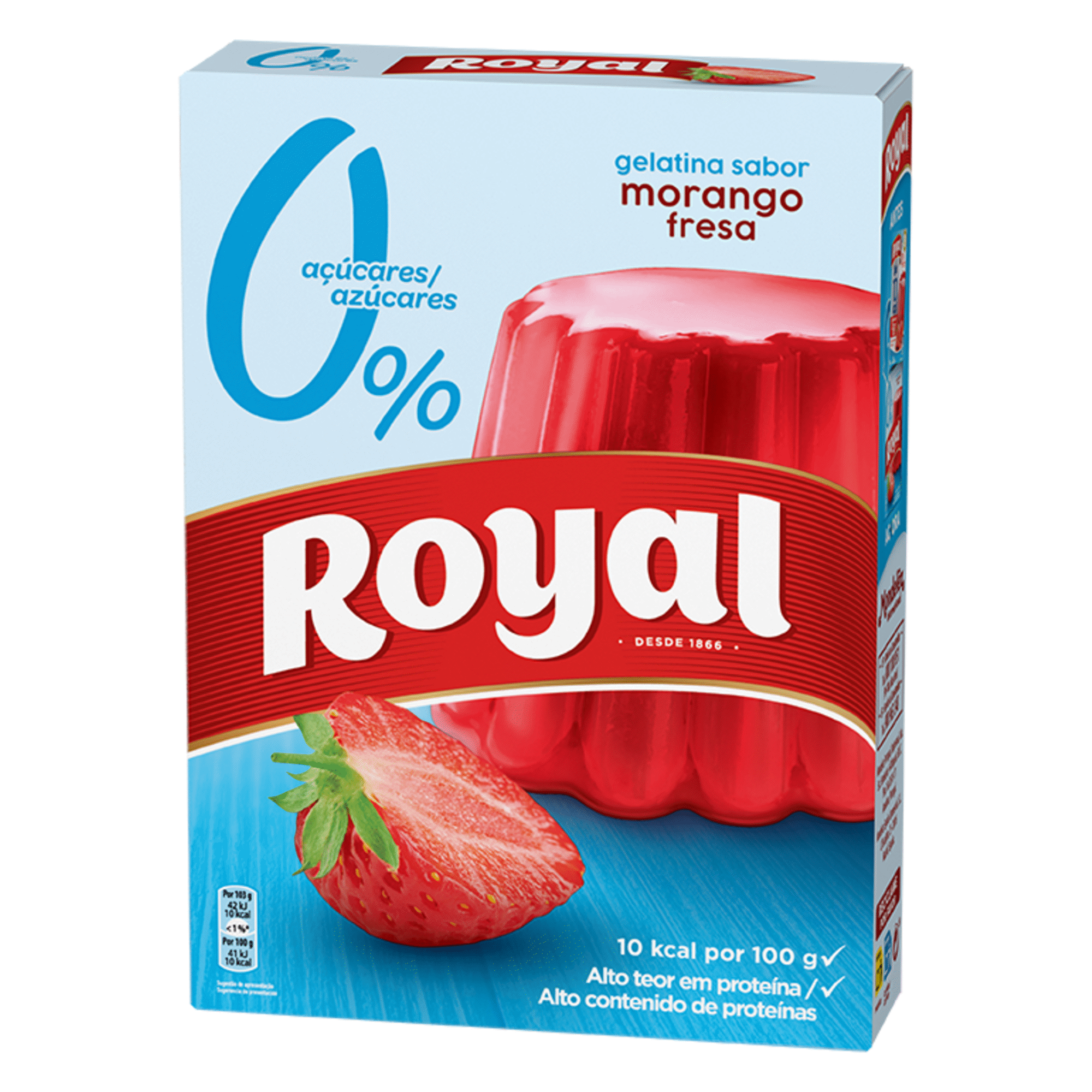 Gelatina em P&oacute; de Morango Royal
