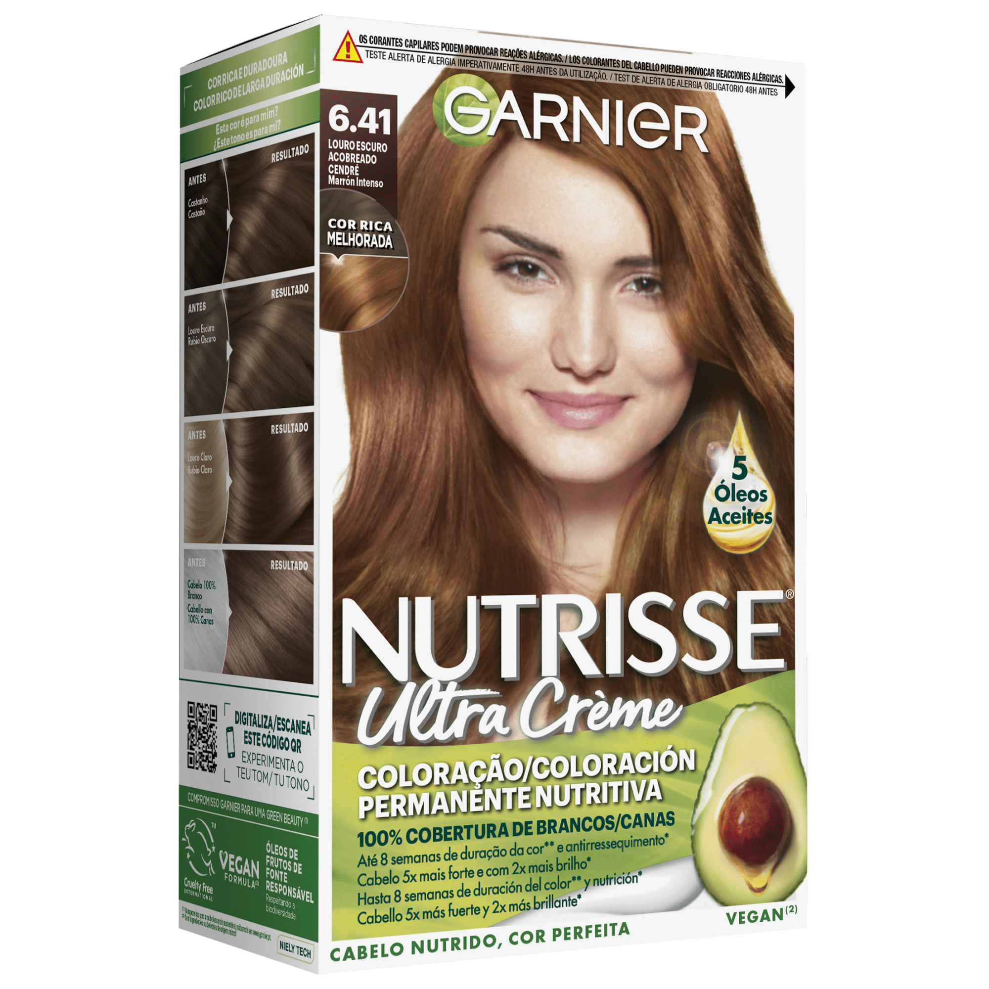 Colora&ccedil;&atilde;o Permanente Louro Acobreado 6.41 Garnier Nutrisse