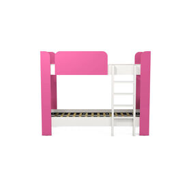 Beliche com Estrados 80x195cm Branco e Rosa Play