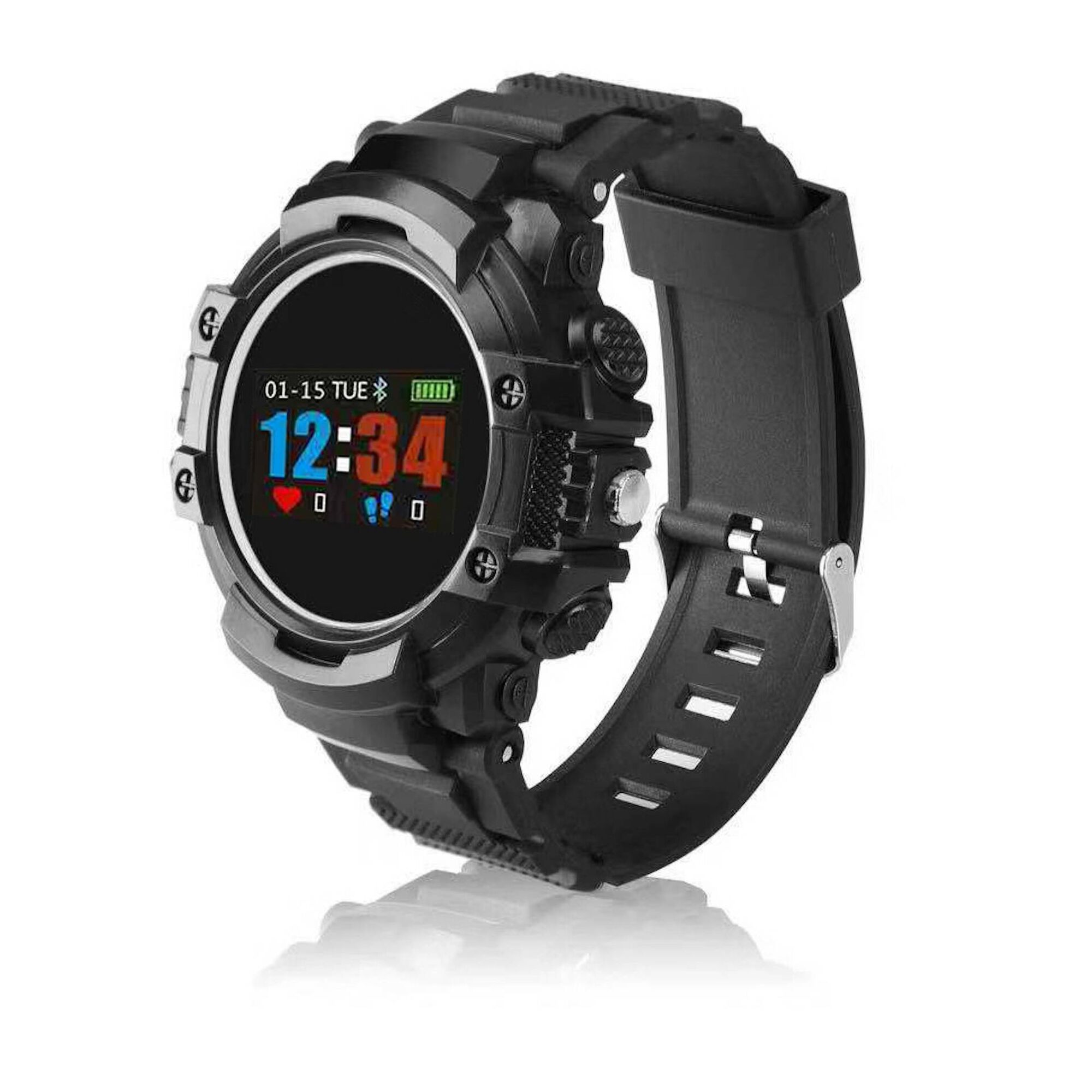Smartwatch HR com Desenho Militar Preto Smartwatch HR com Desenho Militar Preto