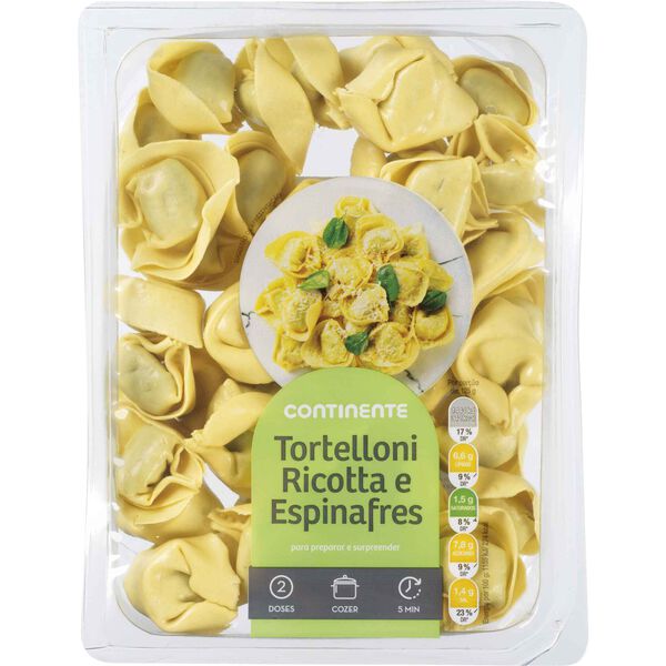 Tortelloni Fresco com Ricotta e Espinafres Continente