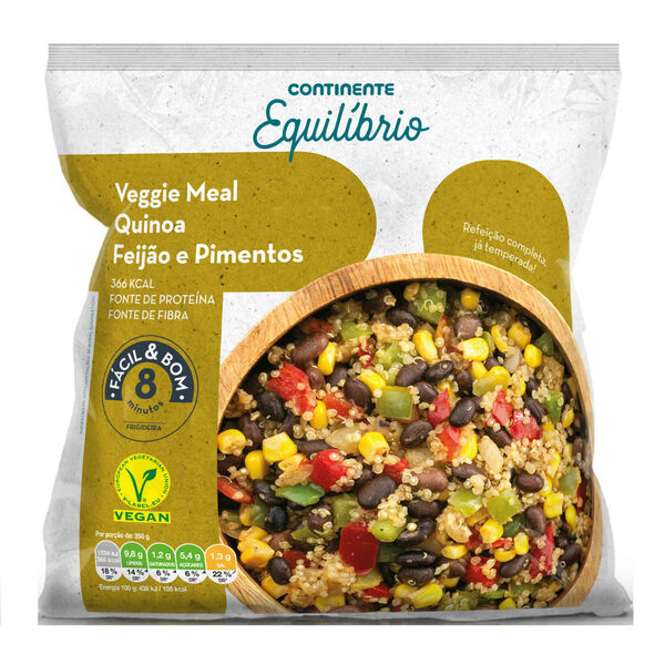 Veggie Meal de Quinoa, Feijão e Pimentos Continente Equilíbrio
