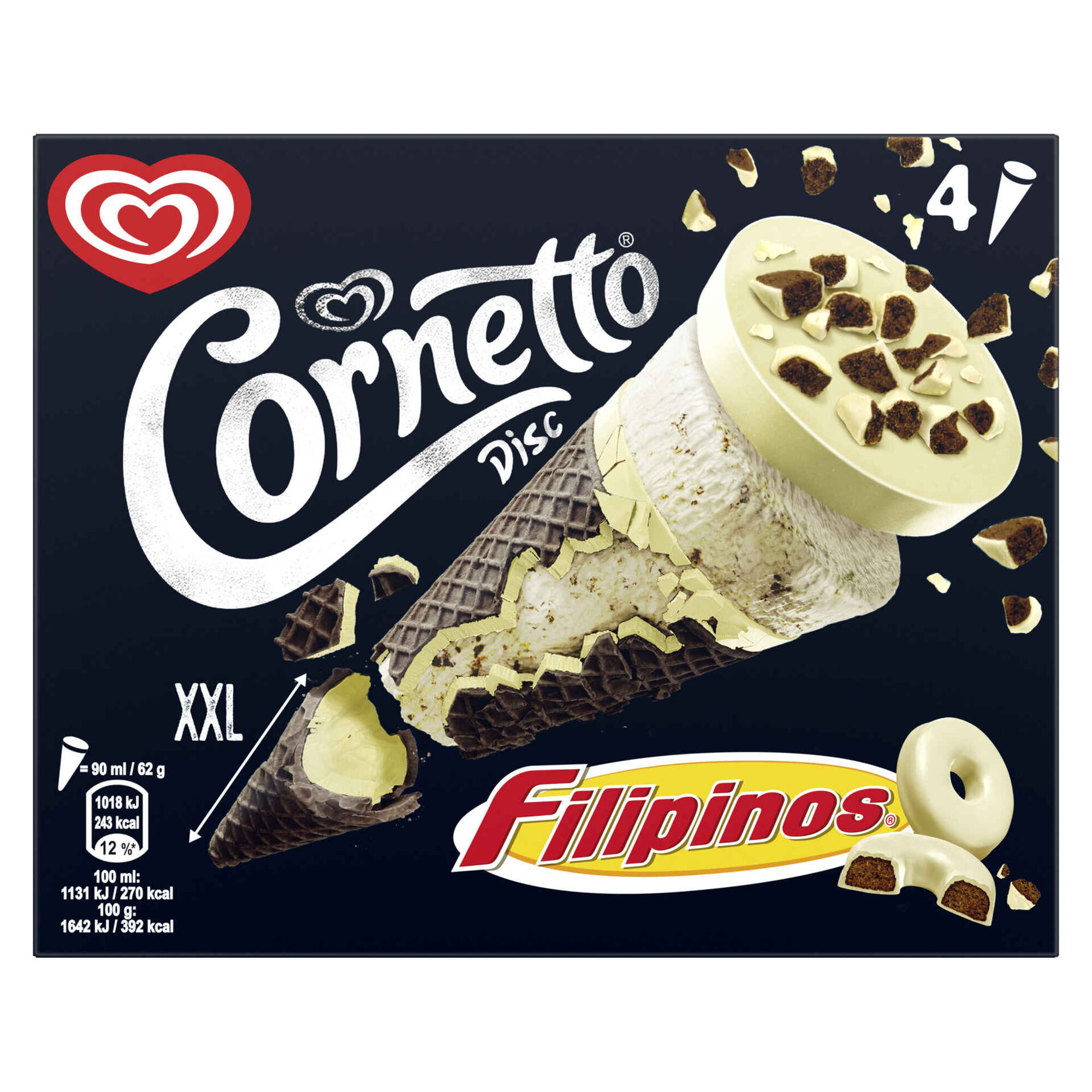 Gelado Cone Chocolate Branco Filipinos