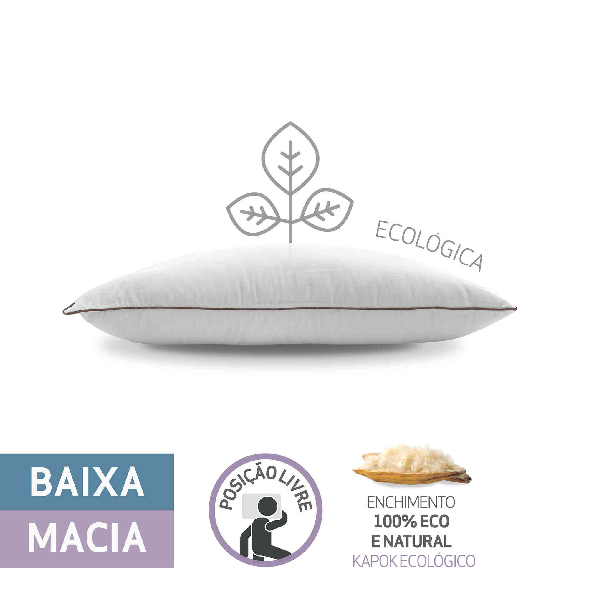 Almofada Fibra Natural Kapok 45x60cm