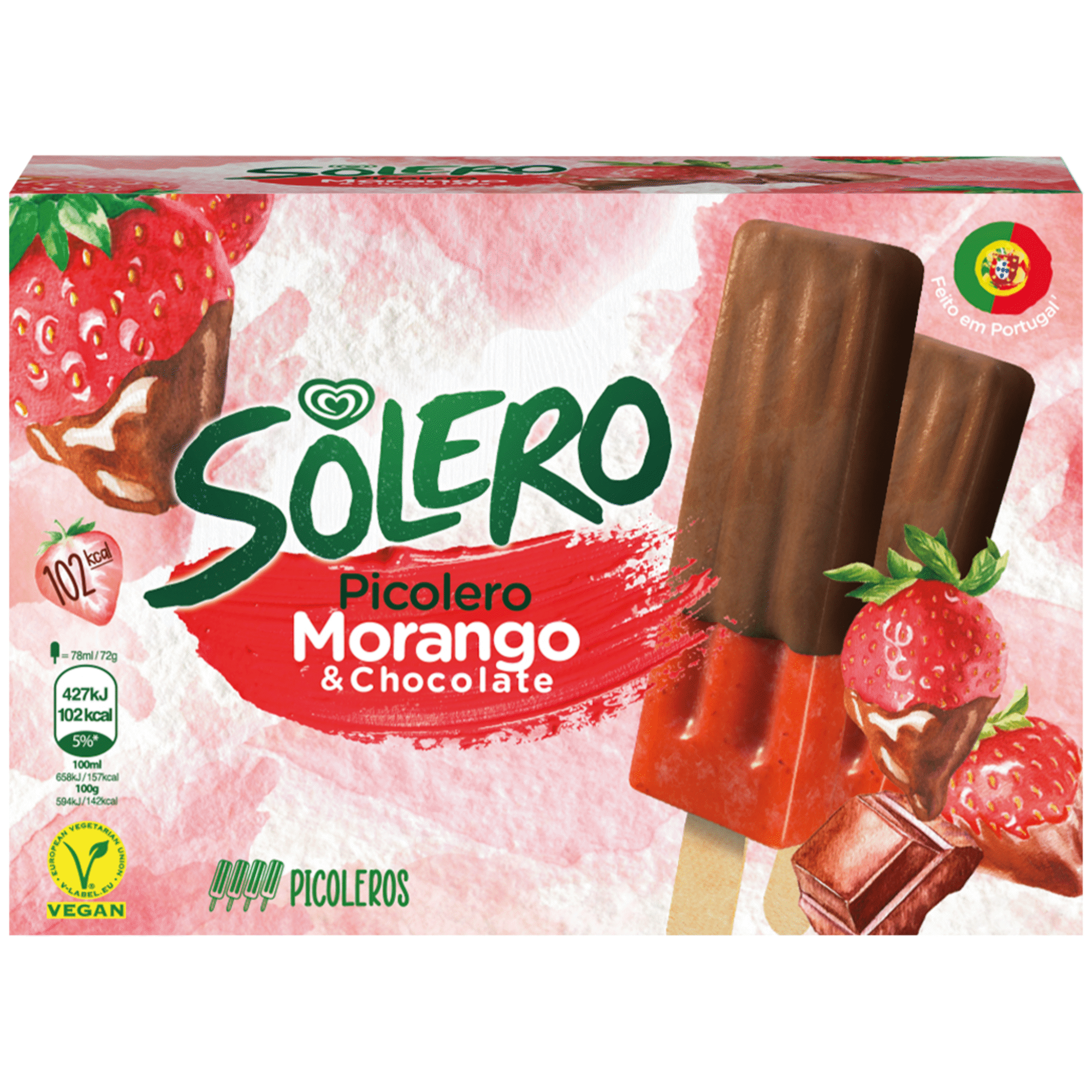 Gelado Picolero Morango e Chocolate Vegan, , hi-res