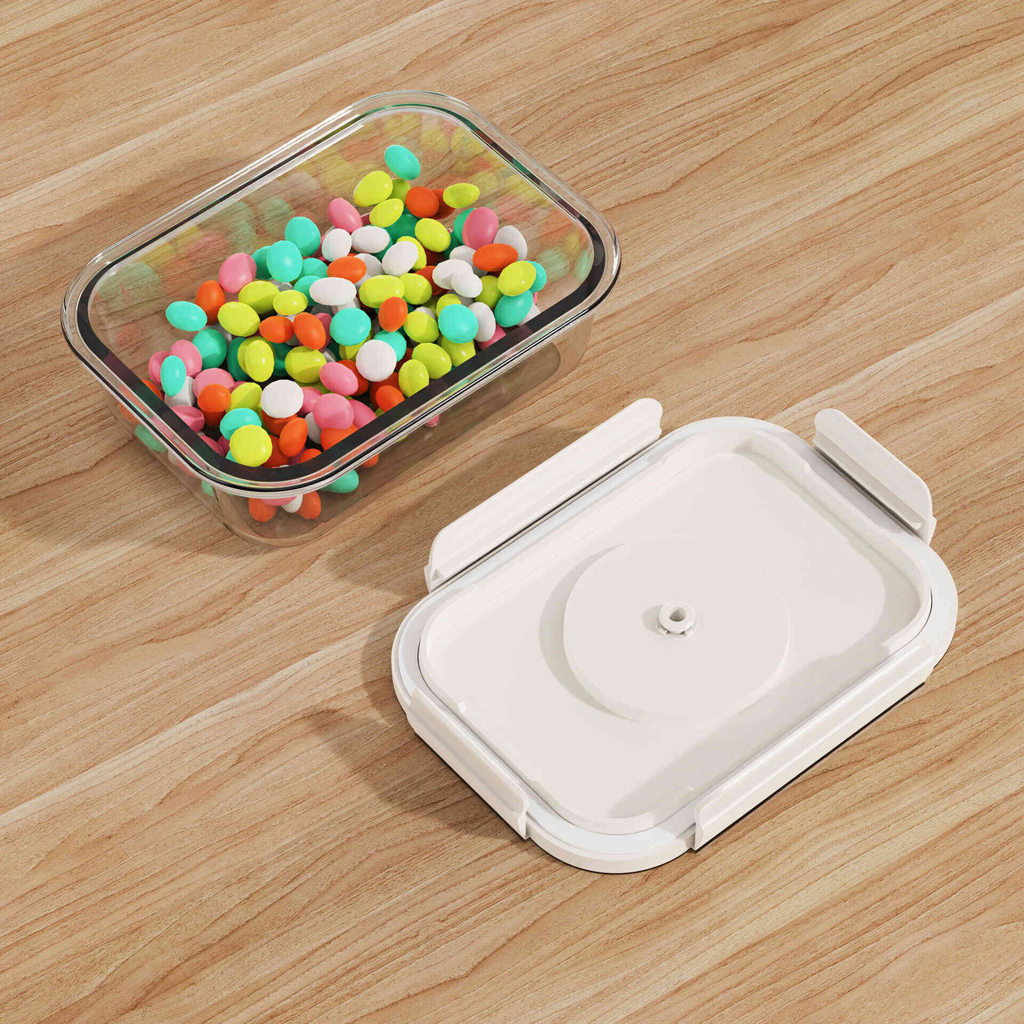 Caixa Vidro 1480ml com Vácuo Caixa Vidro 1480ml com Vácuo