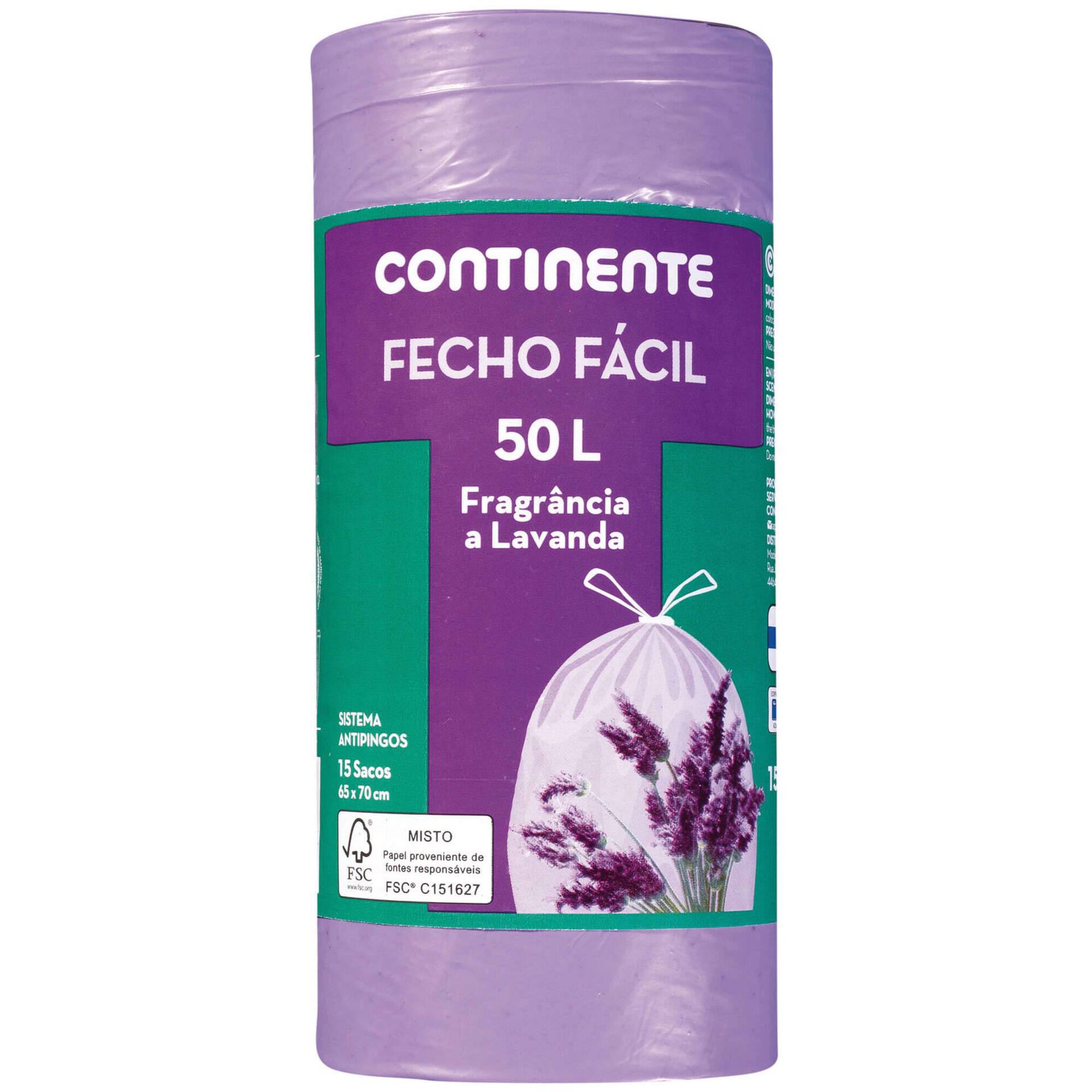 Sacos Lixo Fecho Fácil 50 lt