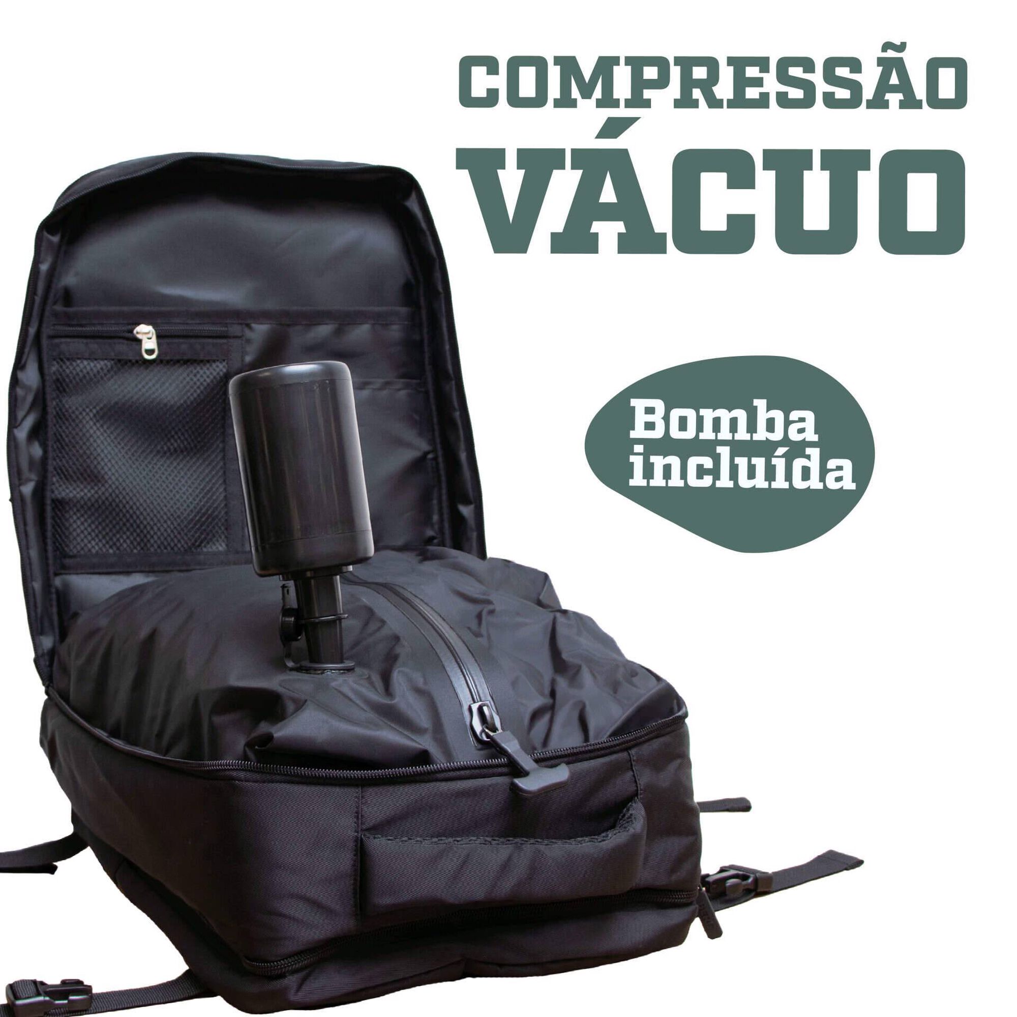 Mochila Underseat com Compress&atilde;o 24L Preta Berg