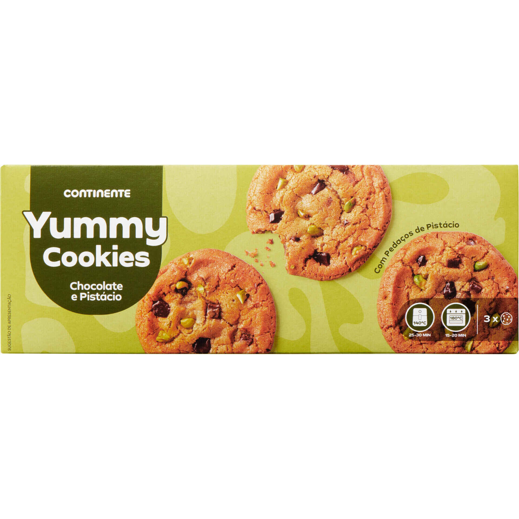 Bolachas de Chocolate e Pist&aacute;cio Yummy Cookies Continente
