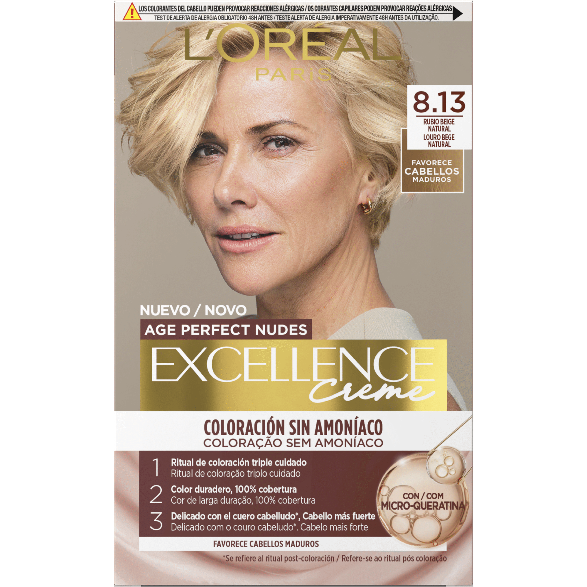 Colora&ccedil;&atilde;o Permanente Age Perfect Nudes 8.13 L'Or&eacute;al Paris Excellence