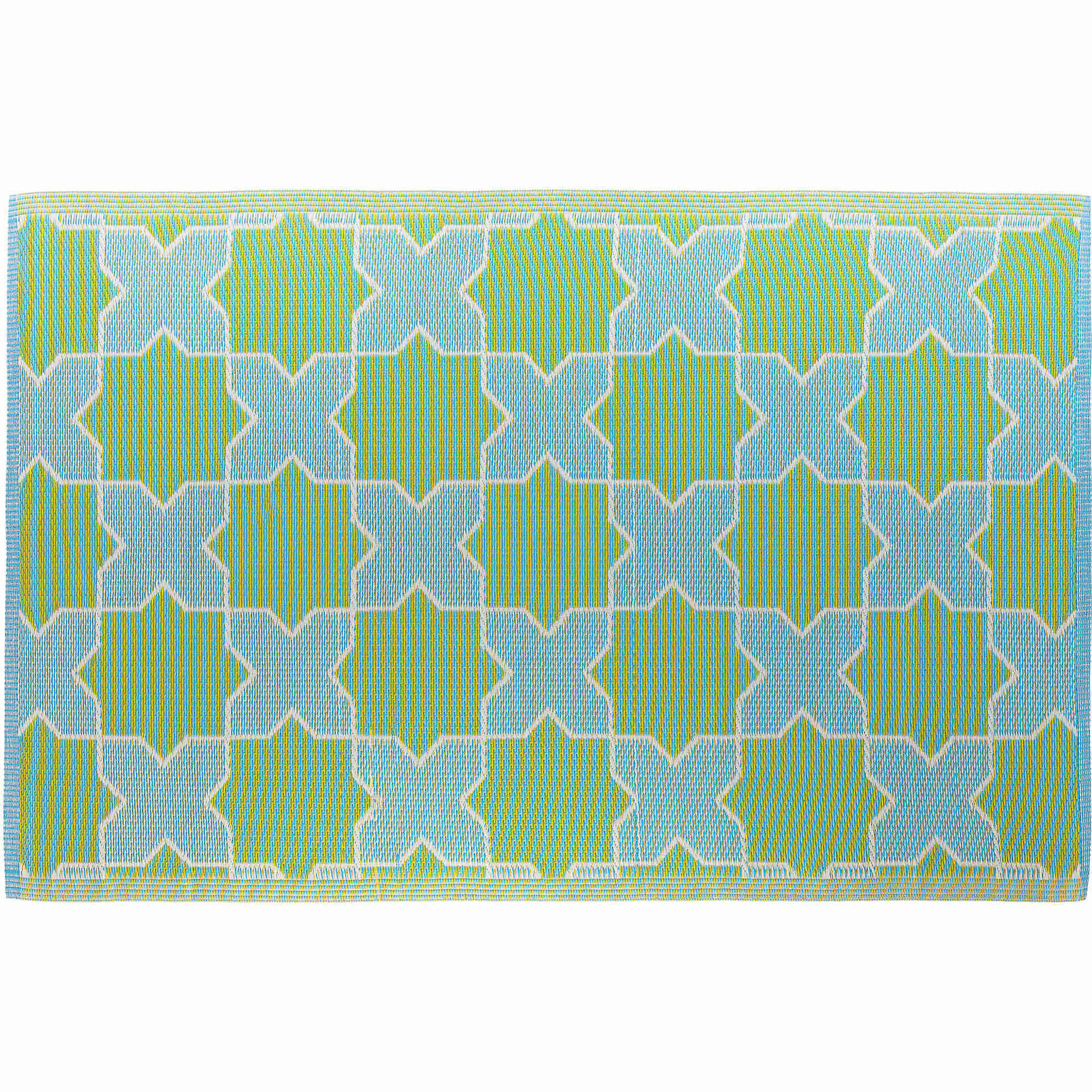 Tapete Cruzes Azul e Verde 300x200cm Polipropileno