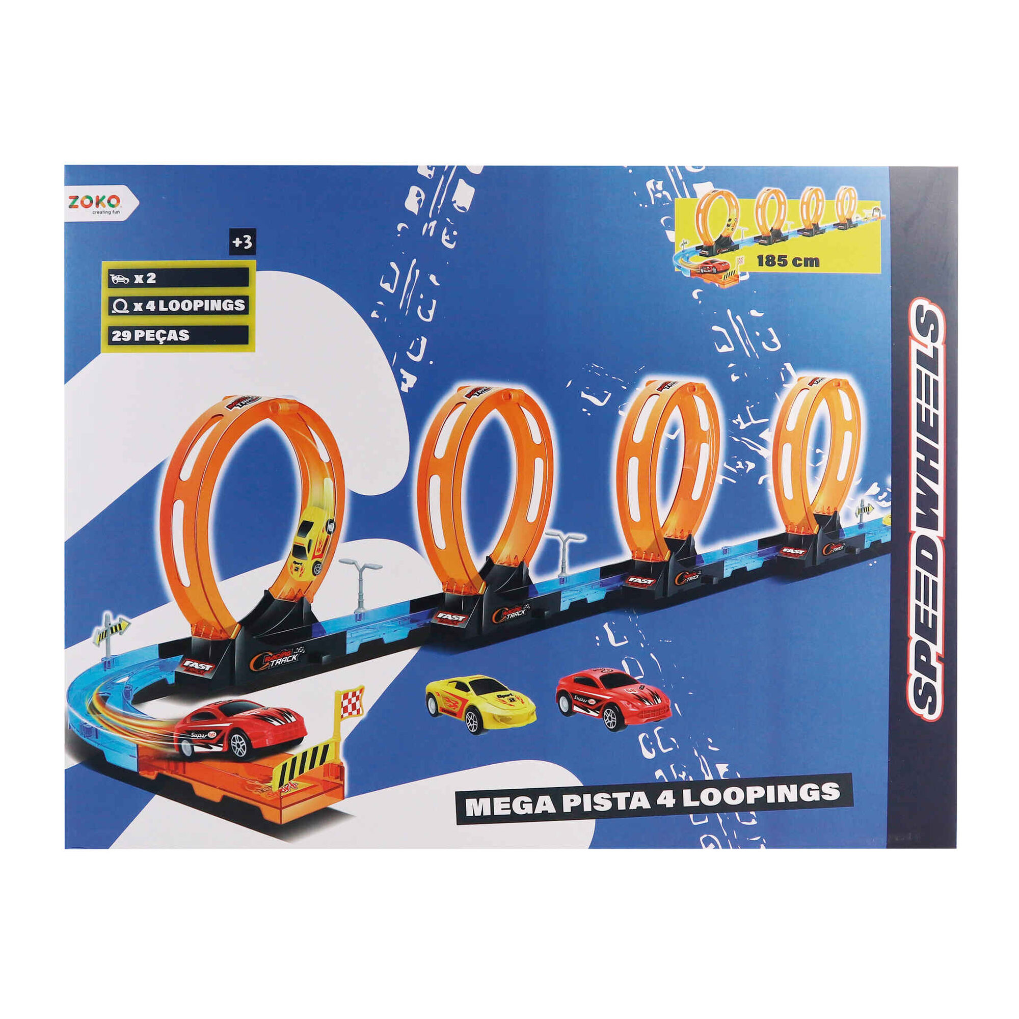 Mega Pista com 4 Loopings Mega Pista com 4 Loopings