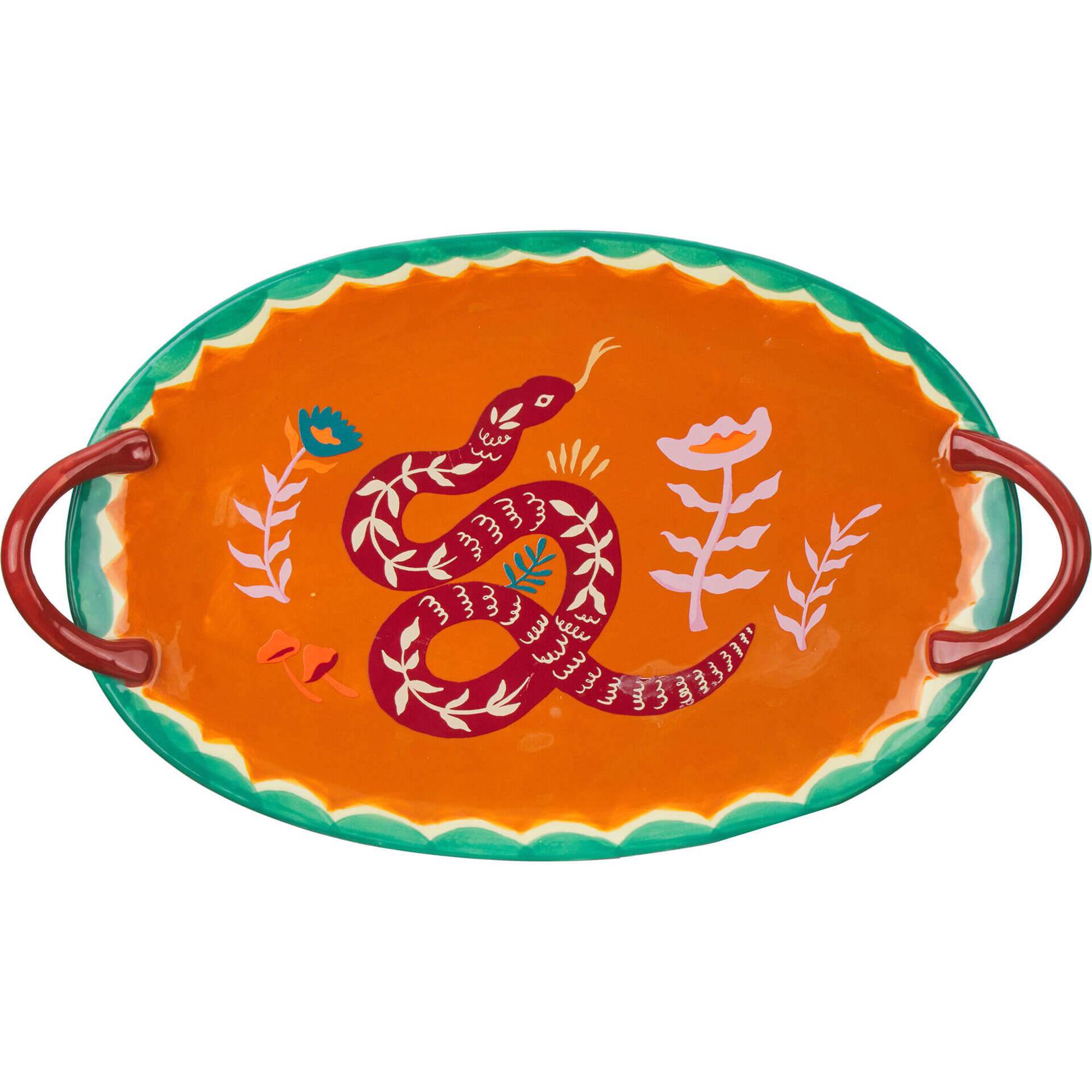 Prato Cerâmica Laranja Serpente Cosmos