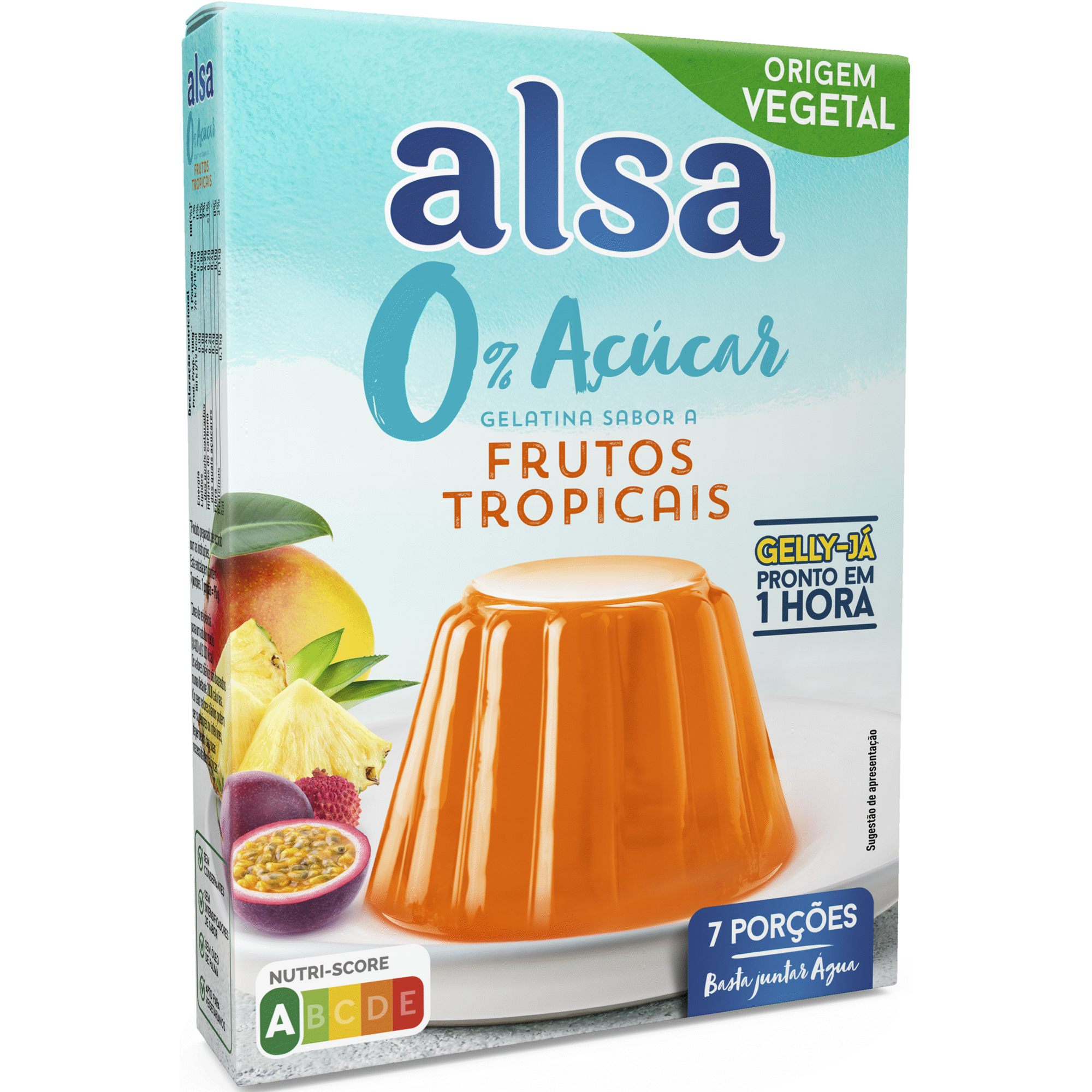 Gelatina em Pó Frutos Tropicais sem Açúcar Gelly-Já