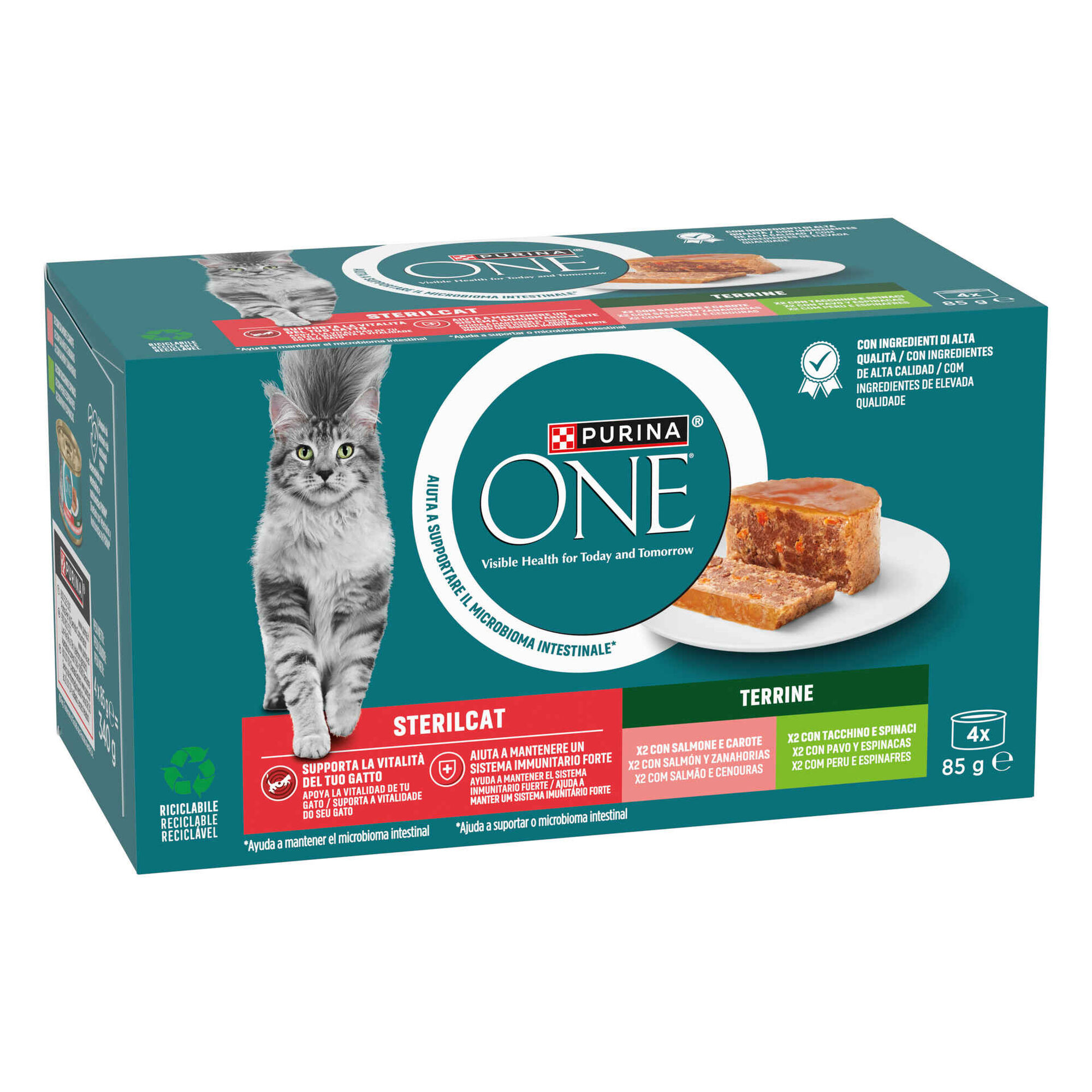 Comida Húmida para Gato Adulto Esterilizado Terrine Salmão e Cenouras