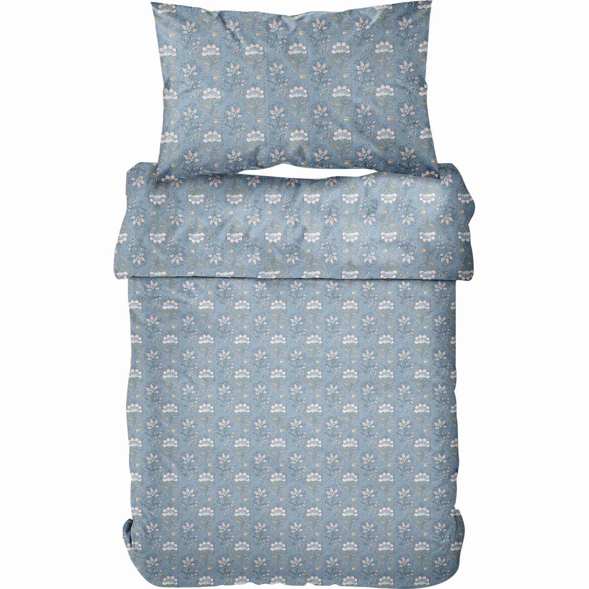 Conjunto Capa Edred&atilde;o Algod&atilde;o &Iacute;ndia Azul