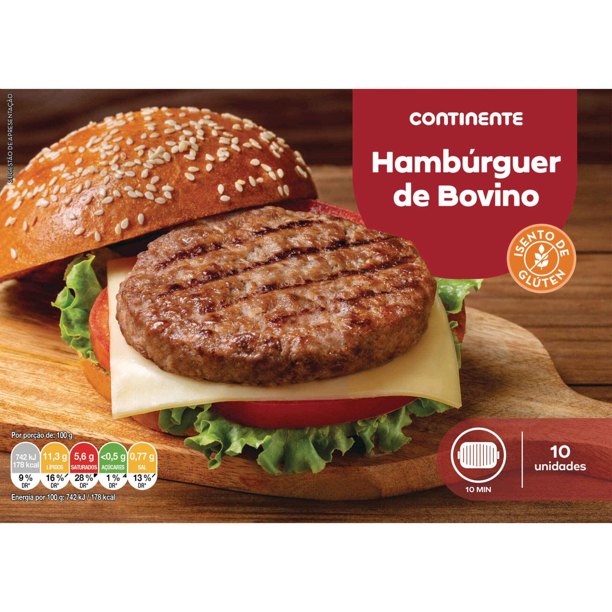 Hamburguer de Bovino 60%