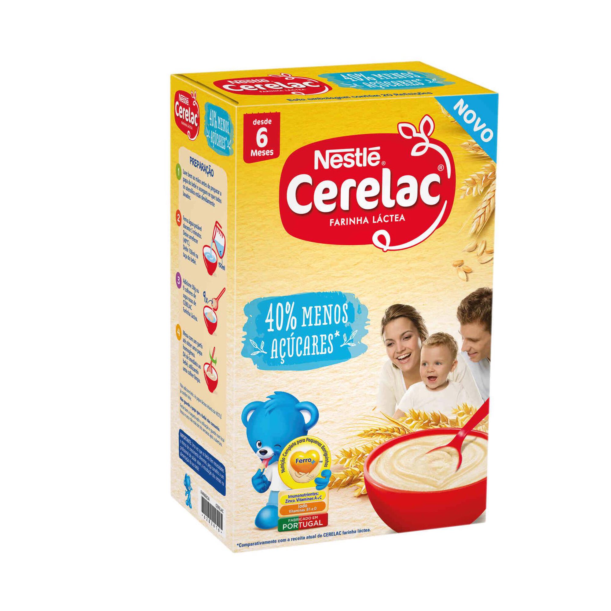 Papa Infantil Farinha Láctea 40% Menos Açúcares +6 Meses Papa Infantil Farinha Láctea 40% Menos Açúcares +6 Meses