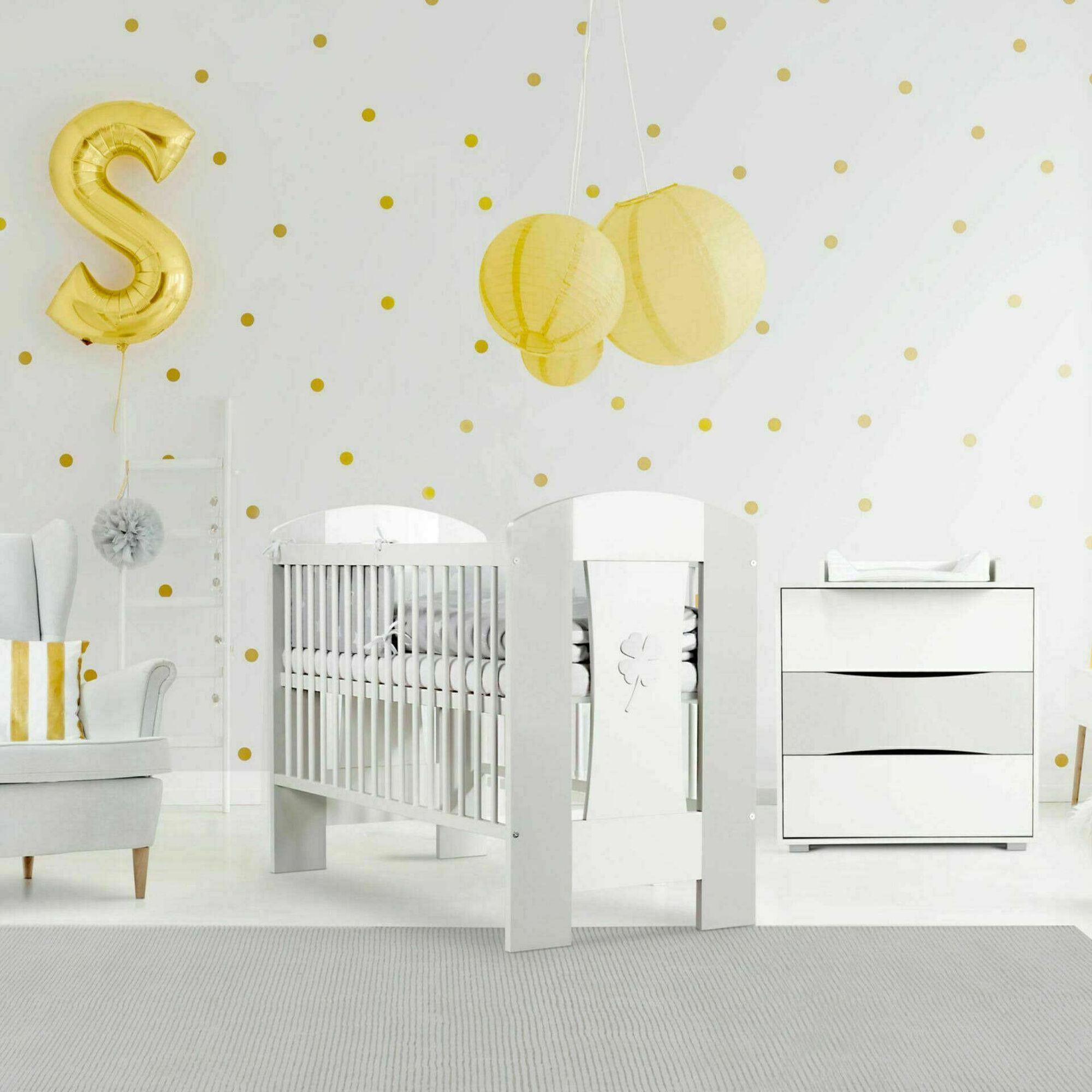 Cama de Grades Madeira Branca e Cinza Nati