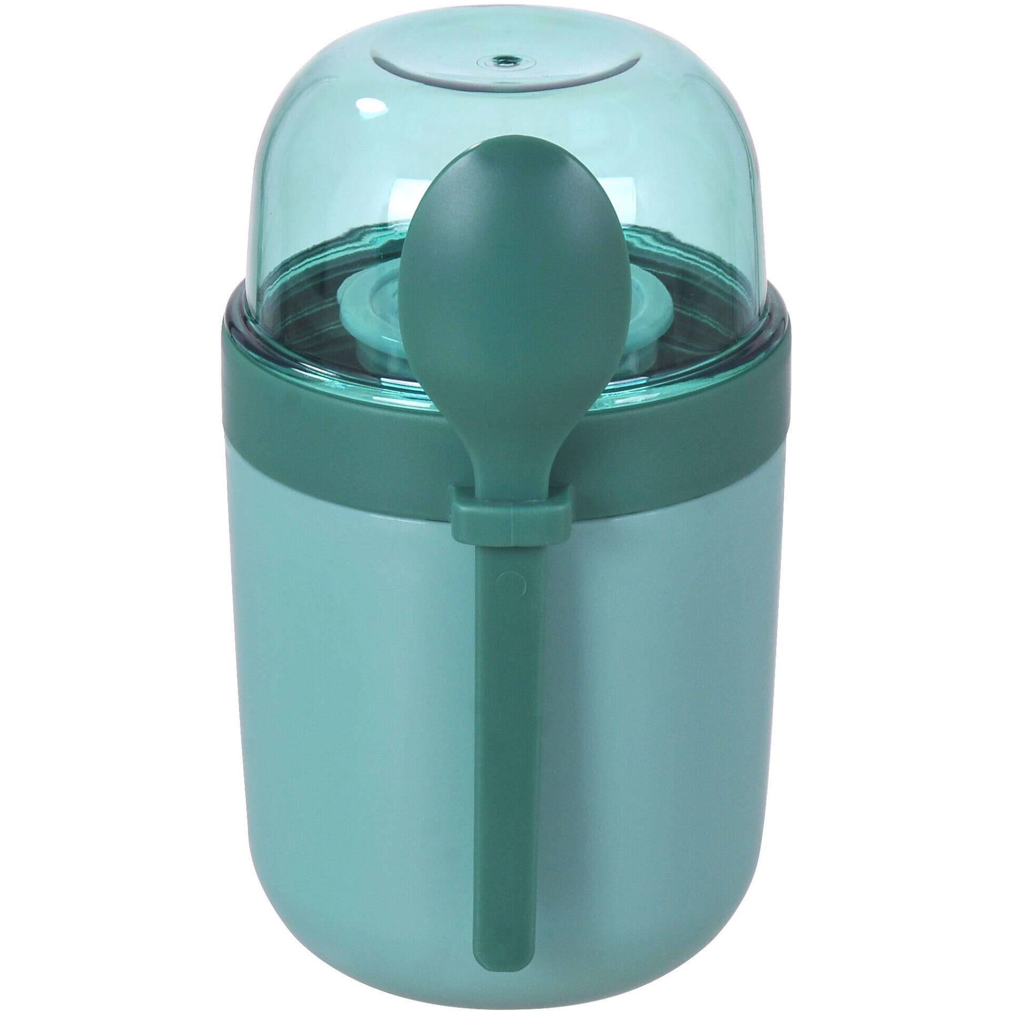 Ta&ccedil;a para Iogurte com Divis&oacute;rias e Colher Verde