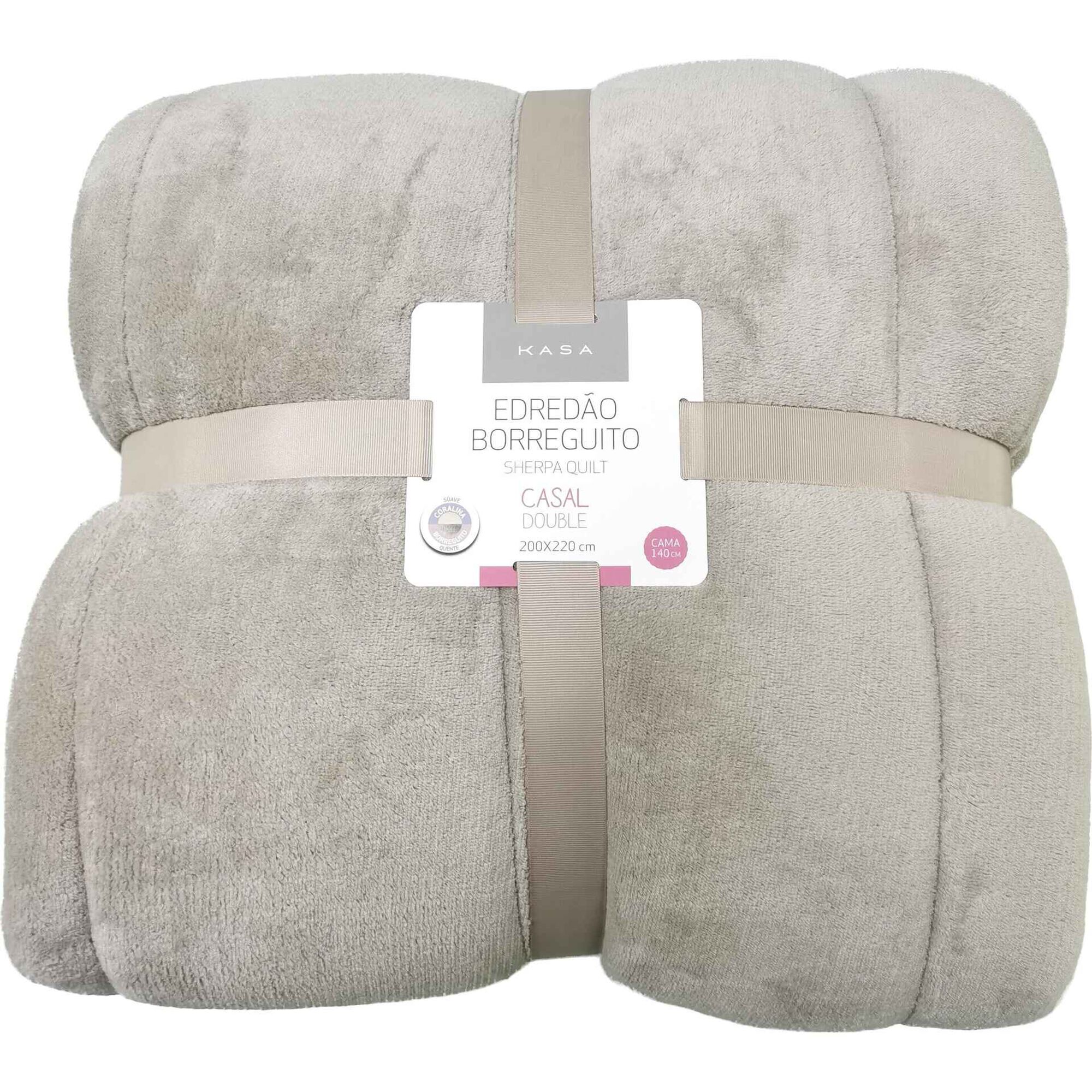 Edred&atilde;o Coral Borreguito 200x220cm Cinza