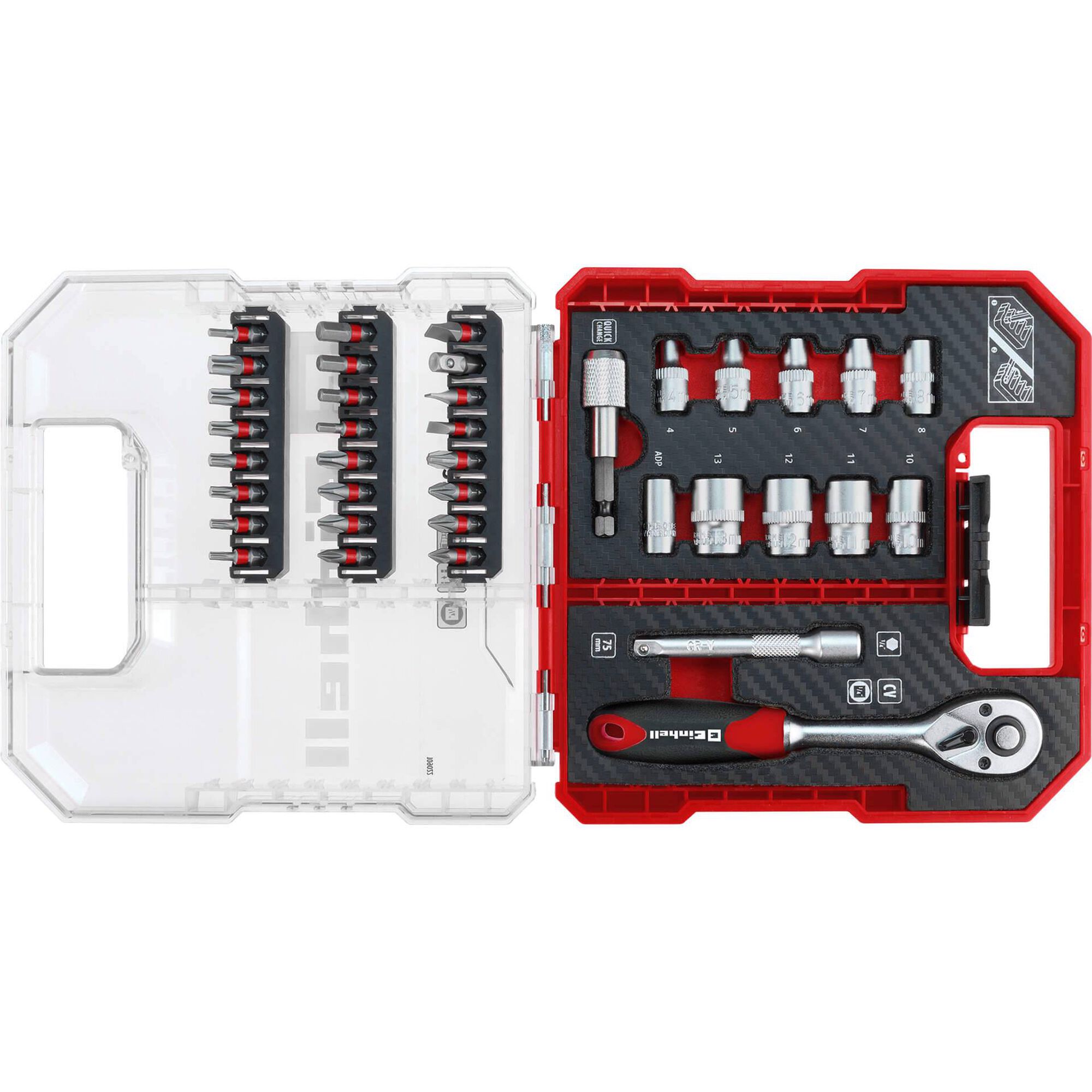 Conjunto Bits com Chave Roquete 37 pe&ccedil;as Einhell